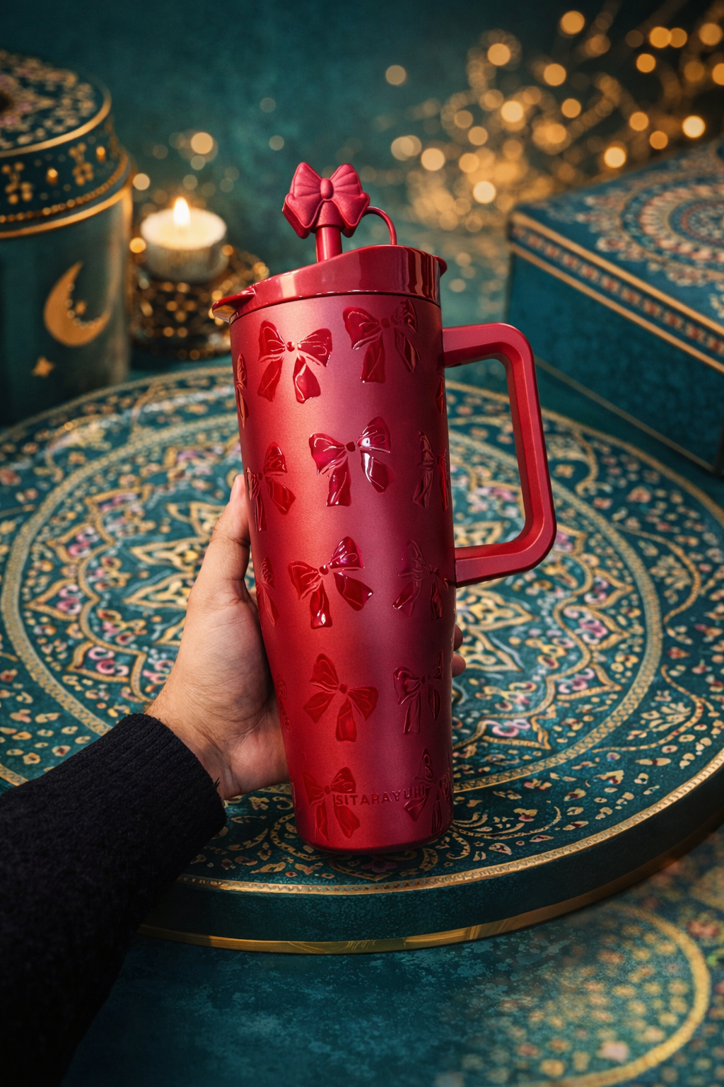 SITARAYU Embossed Bow Tumbler