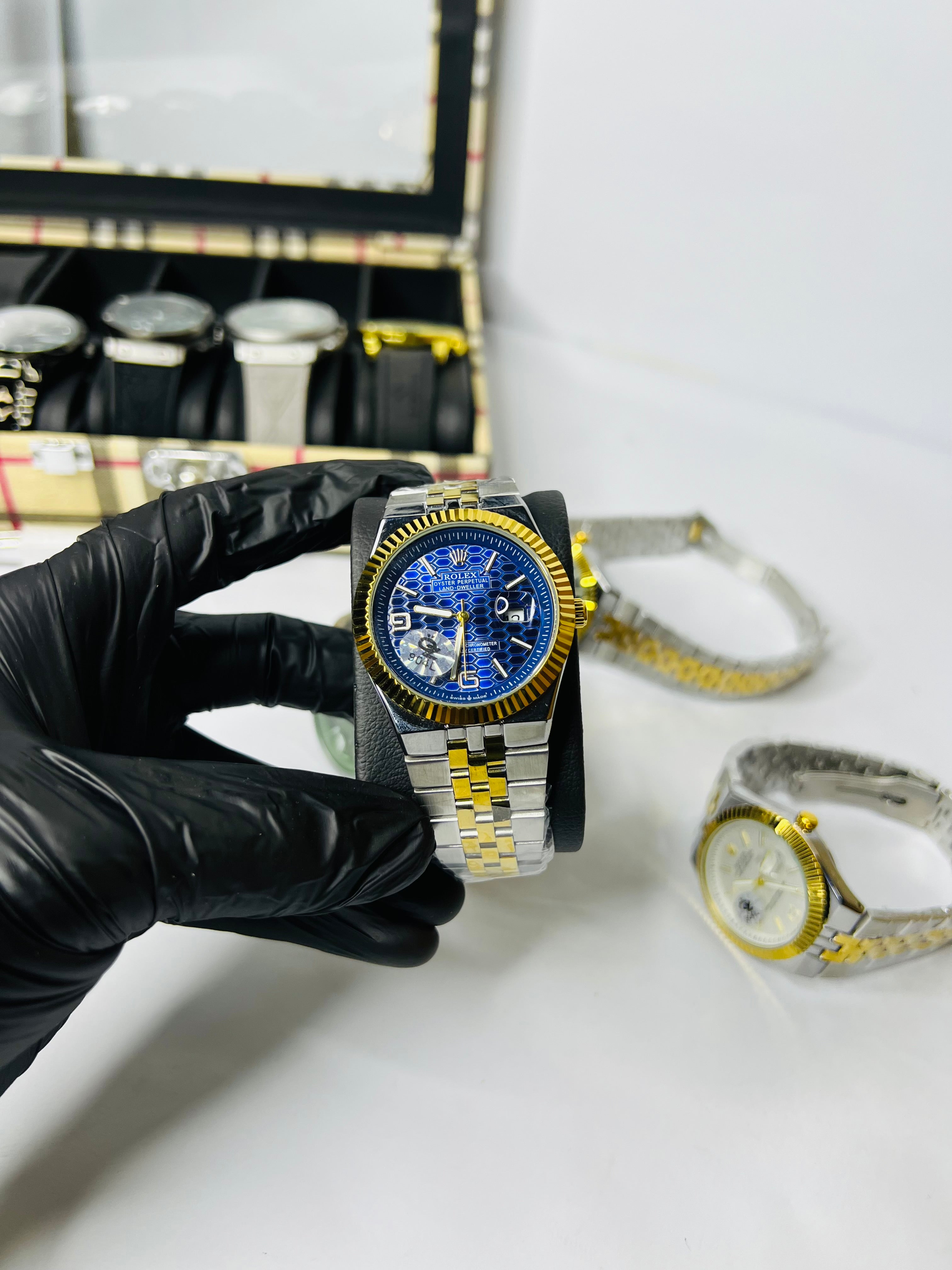 Rolex Oyster Land Dweller Two Tone Blue Dial