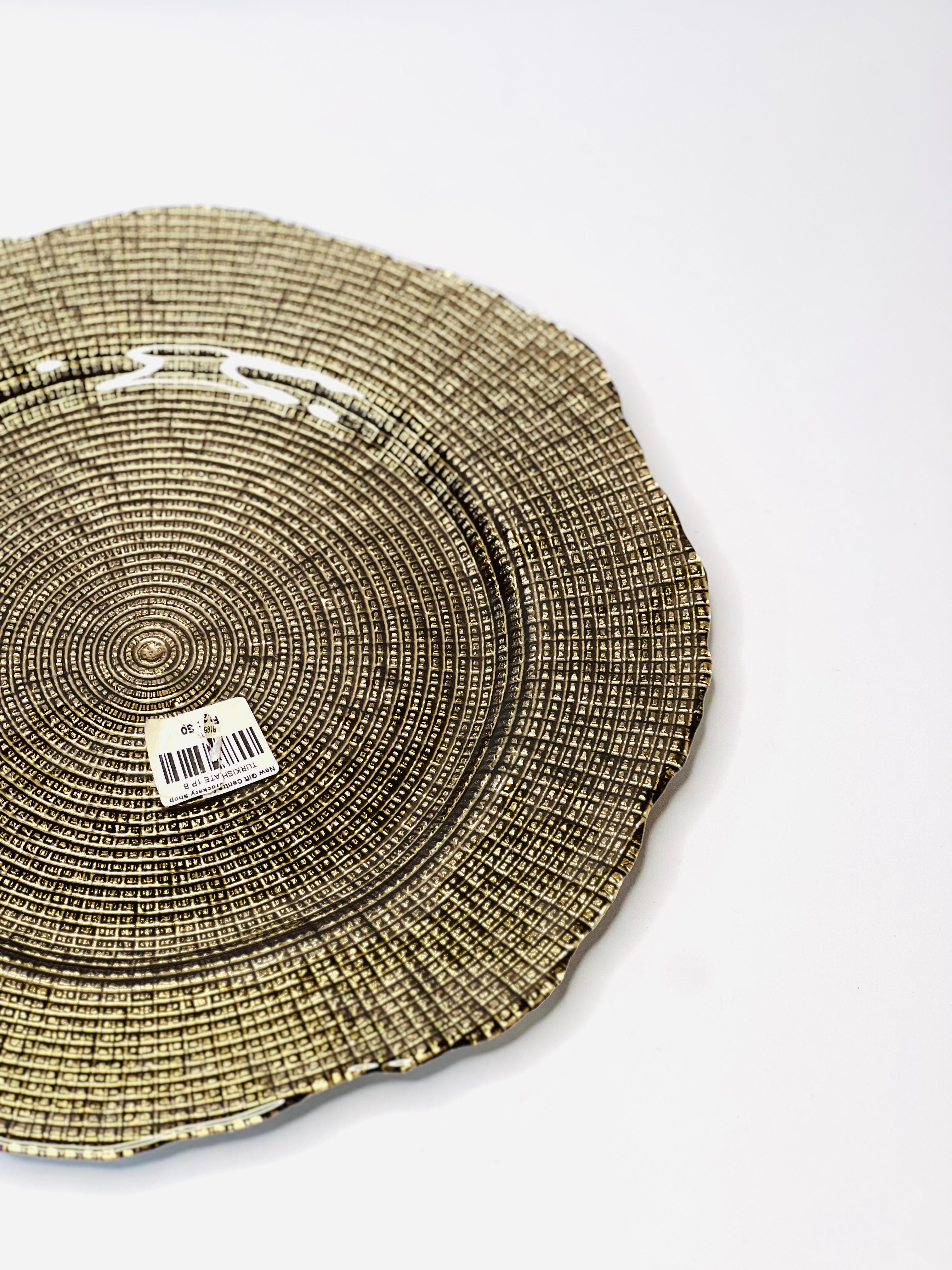 Textured Gold Glass Charger Plate