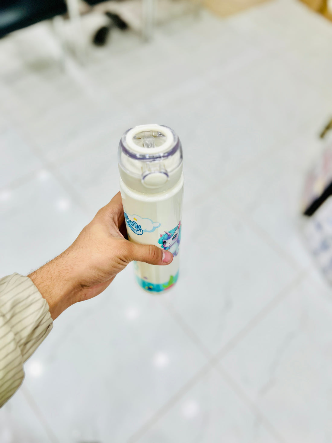 “UNICORN” Kids Water Bottle ( White )