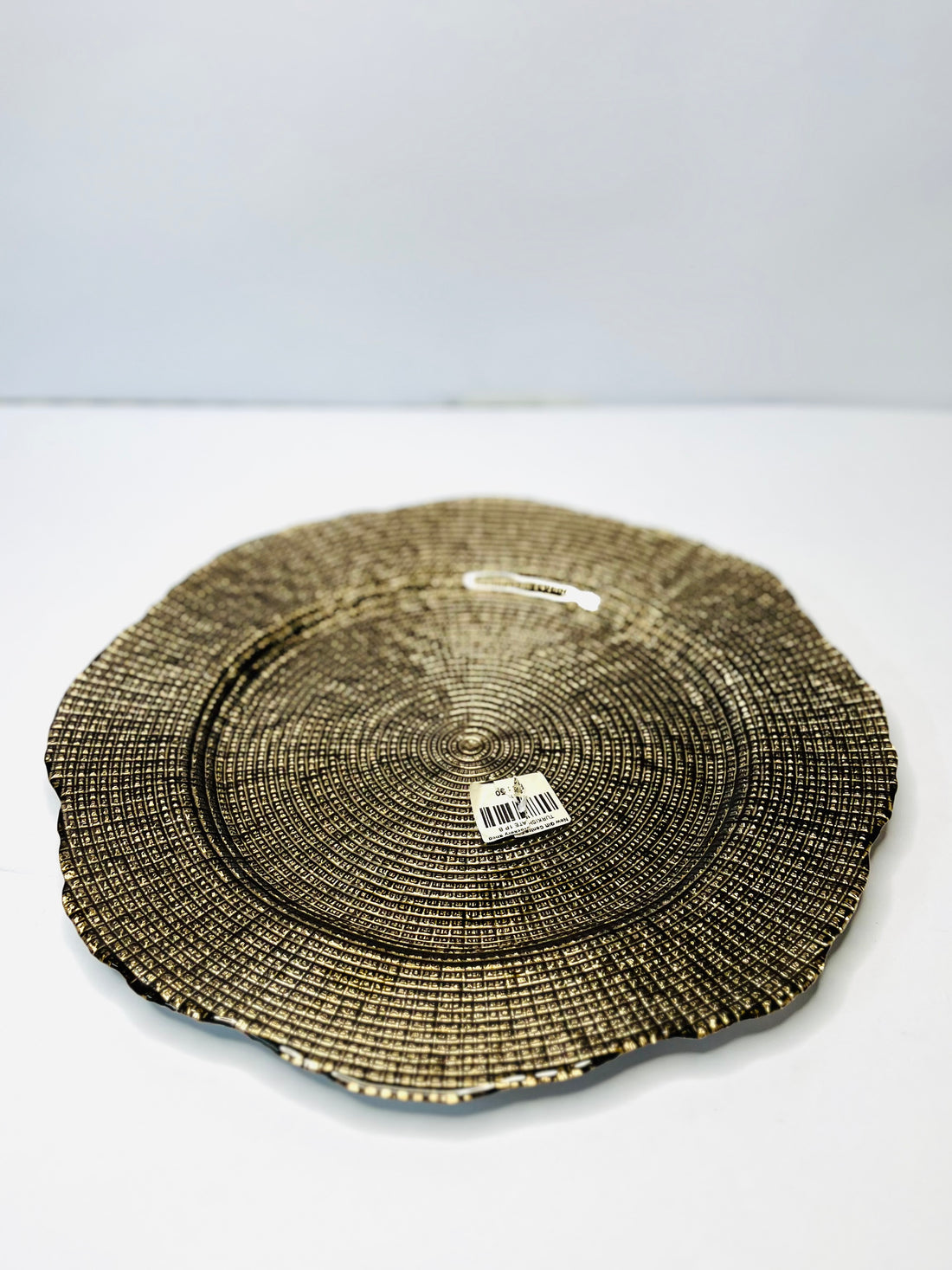 Textured Gold Glass Charger Plate