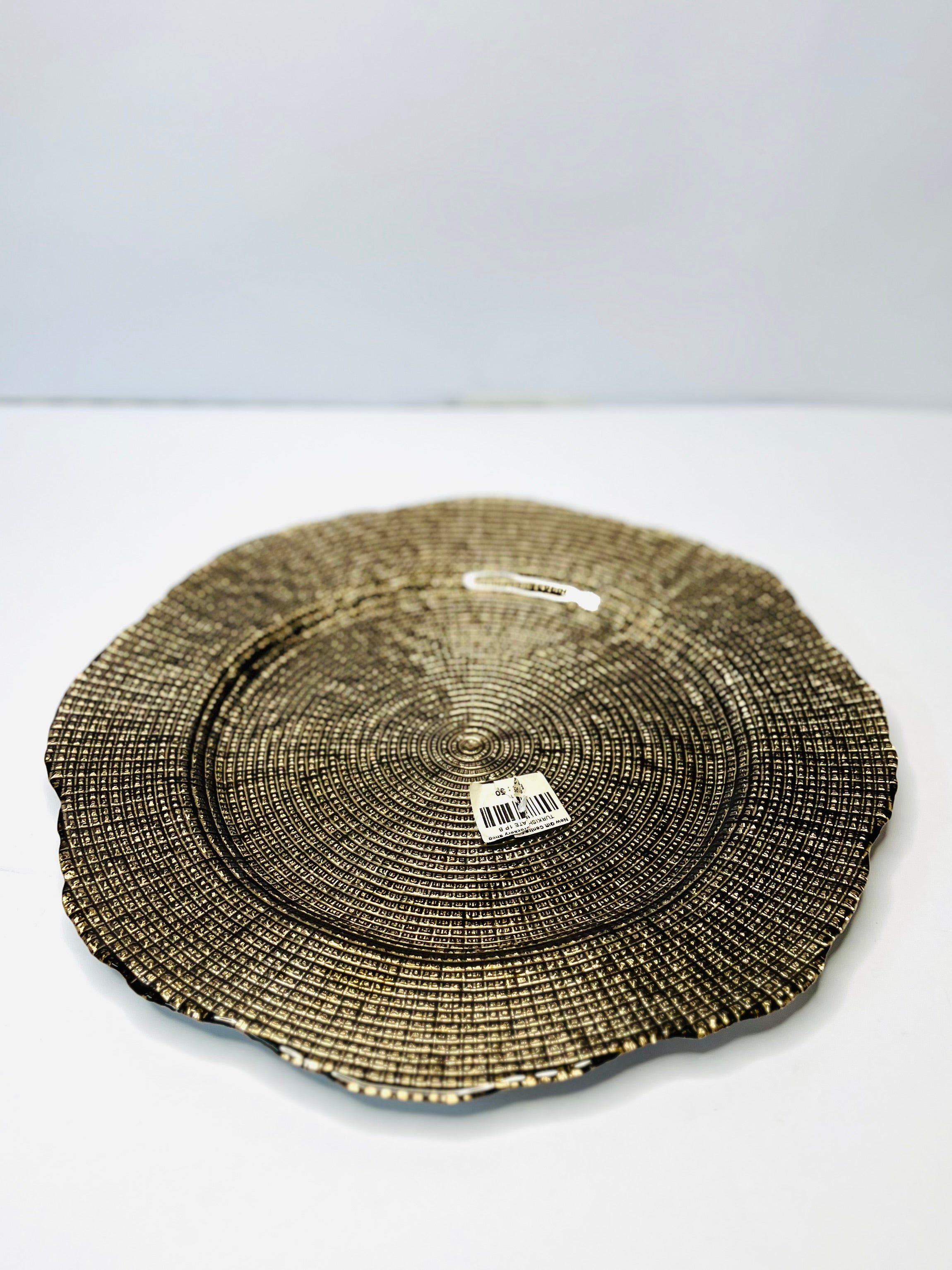 Textured Gold Glass Charger Plate