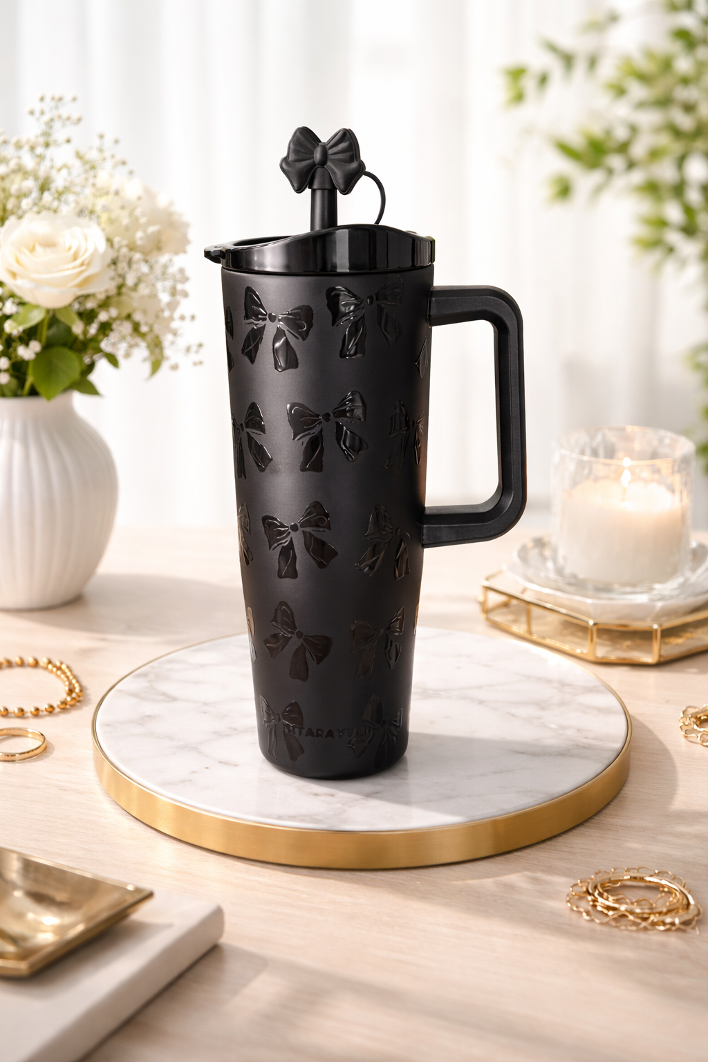 SITARAYU Embossed Bow Tumbler
