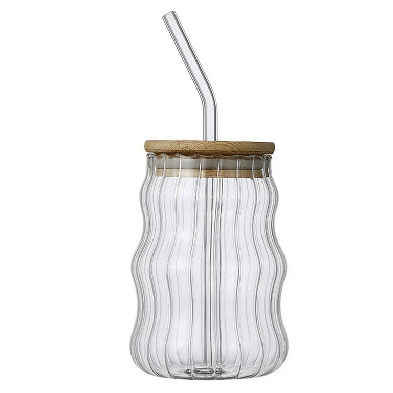 Ribbed Glass Sipper (IF30)Transparent
