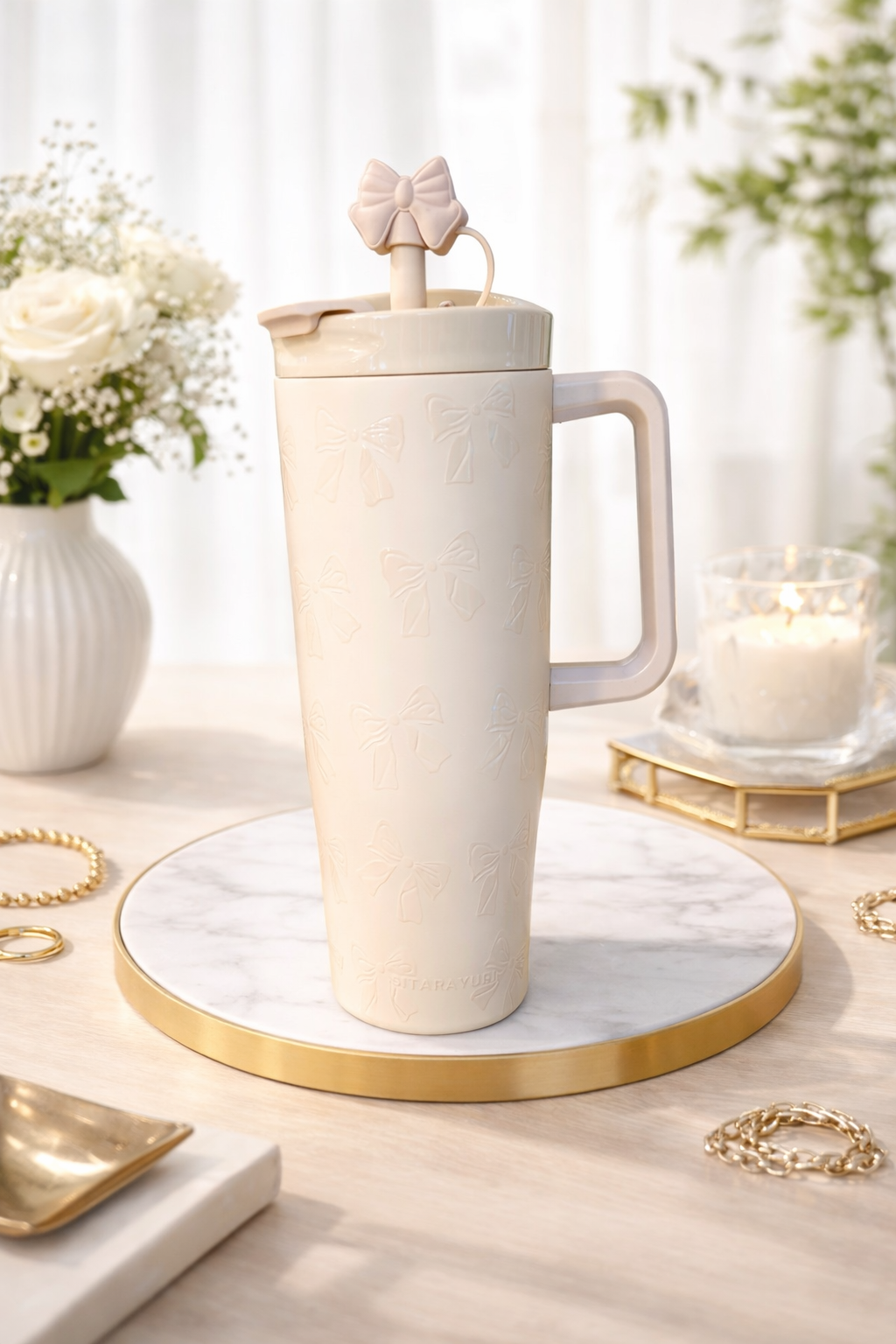 SITARAYU Embossed Bow Tumbler