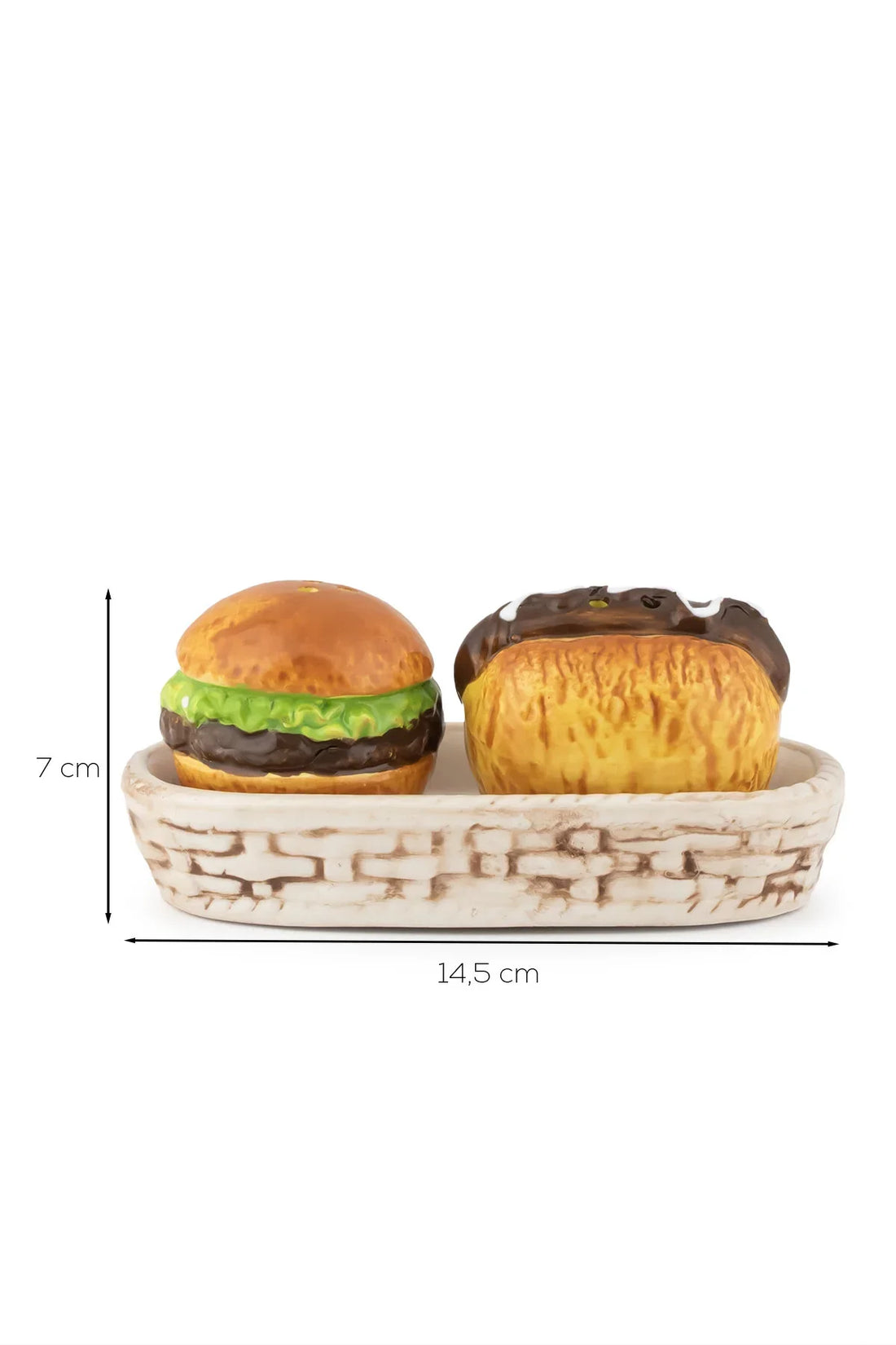 Ceramic Burger & Hot Dog  Salt & Pepper Shaker