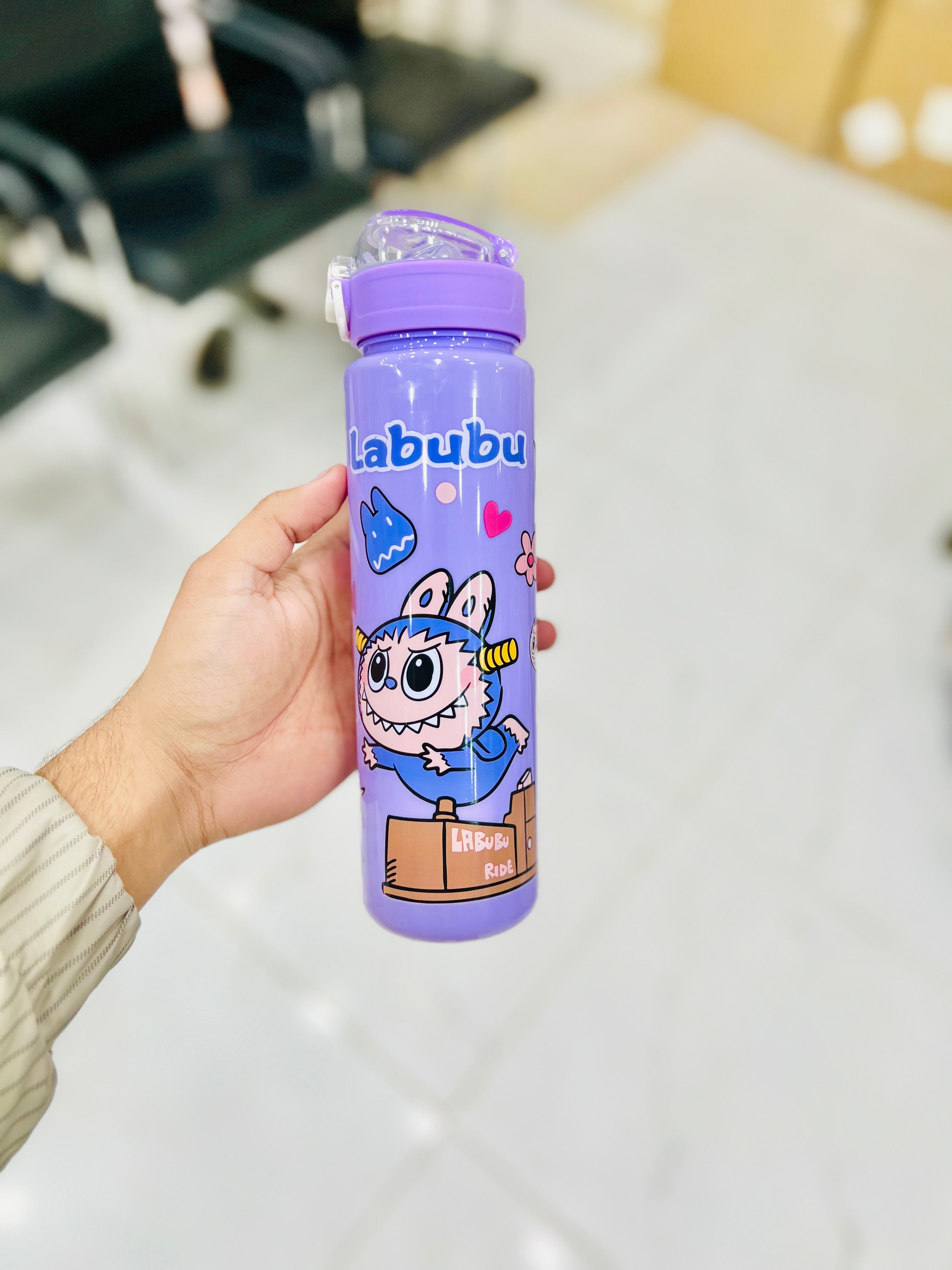 Labubu Character Kids Water Bottle ( Purple )