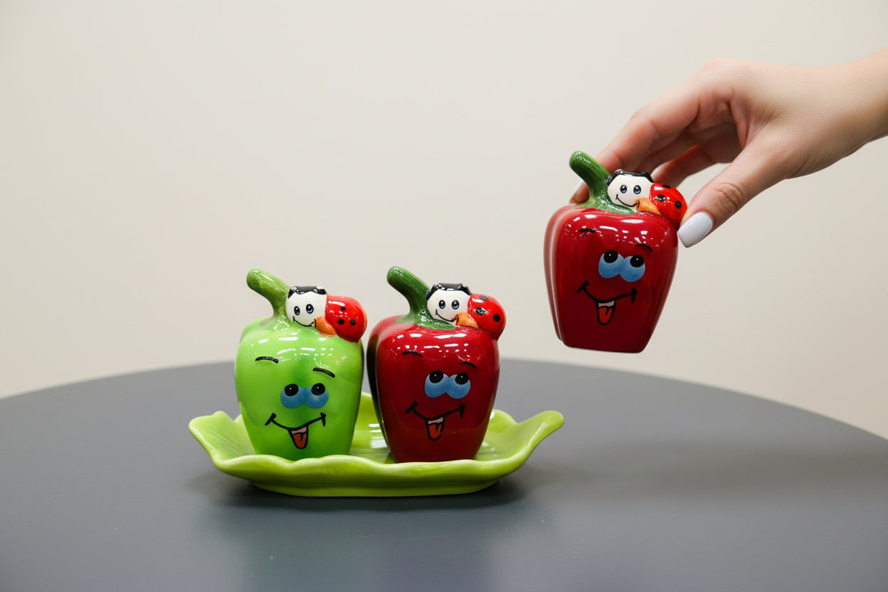 Ceramic Salt & Pepper Shakers Set