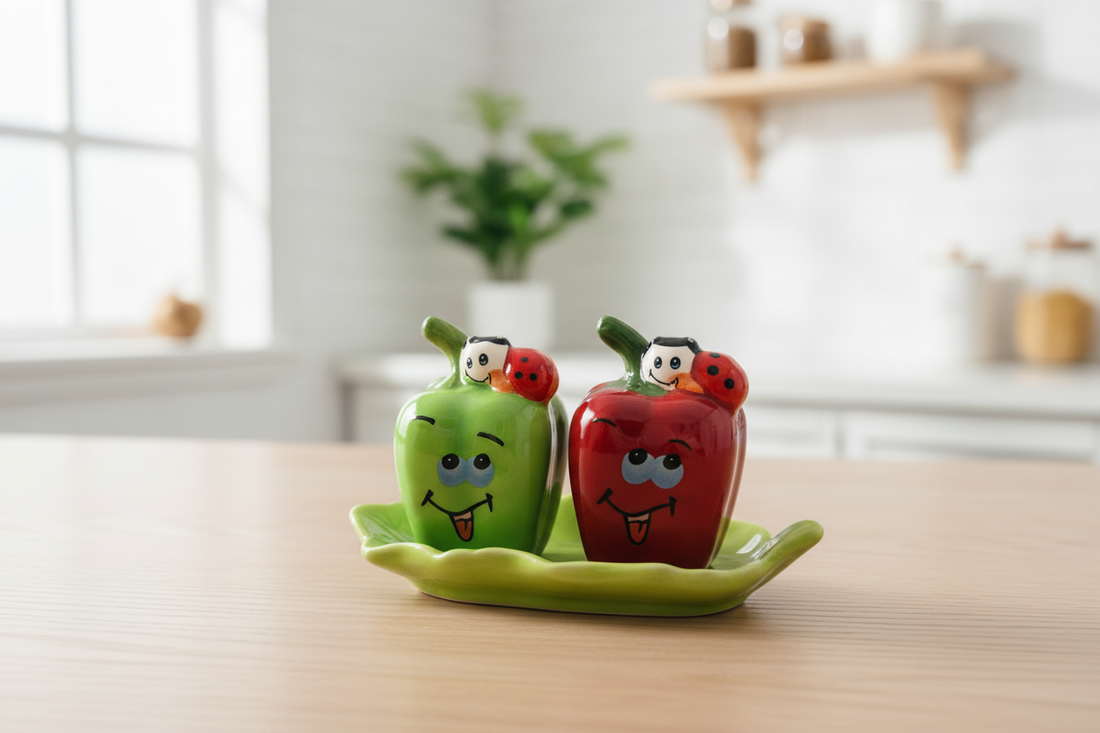 Ceramic Salt & Pepper Shakers Set