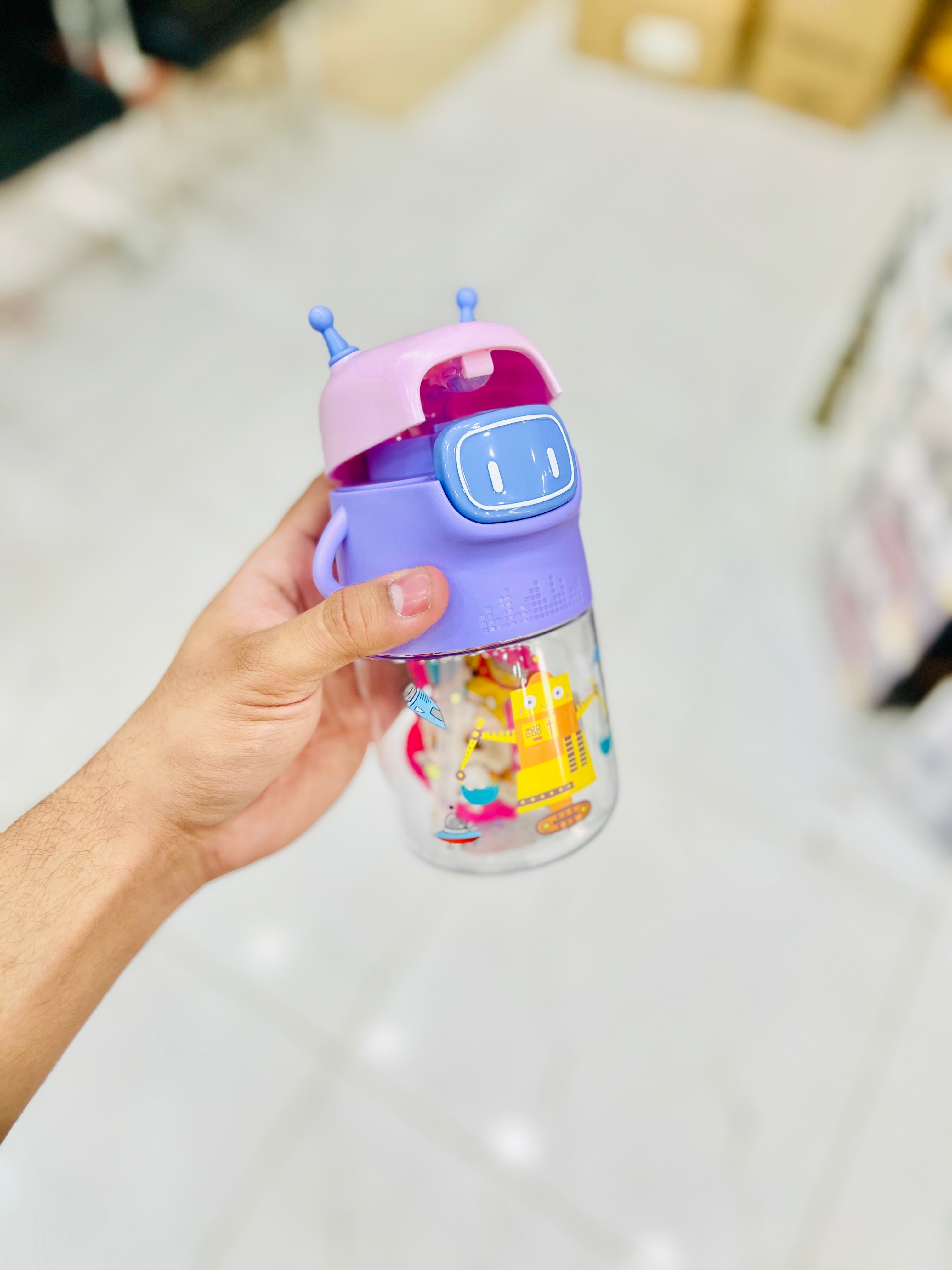 Cute Robot-themed Kid’s Water Bottle