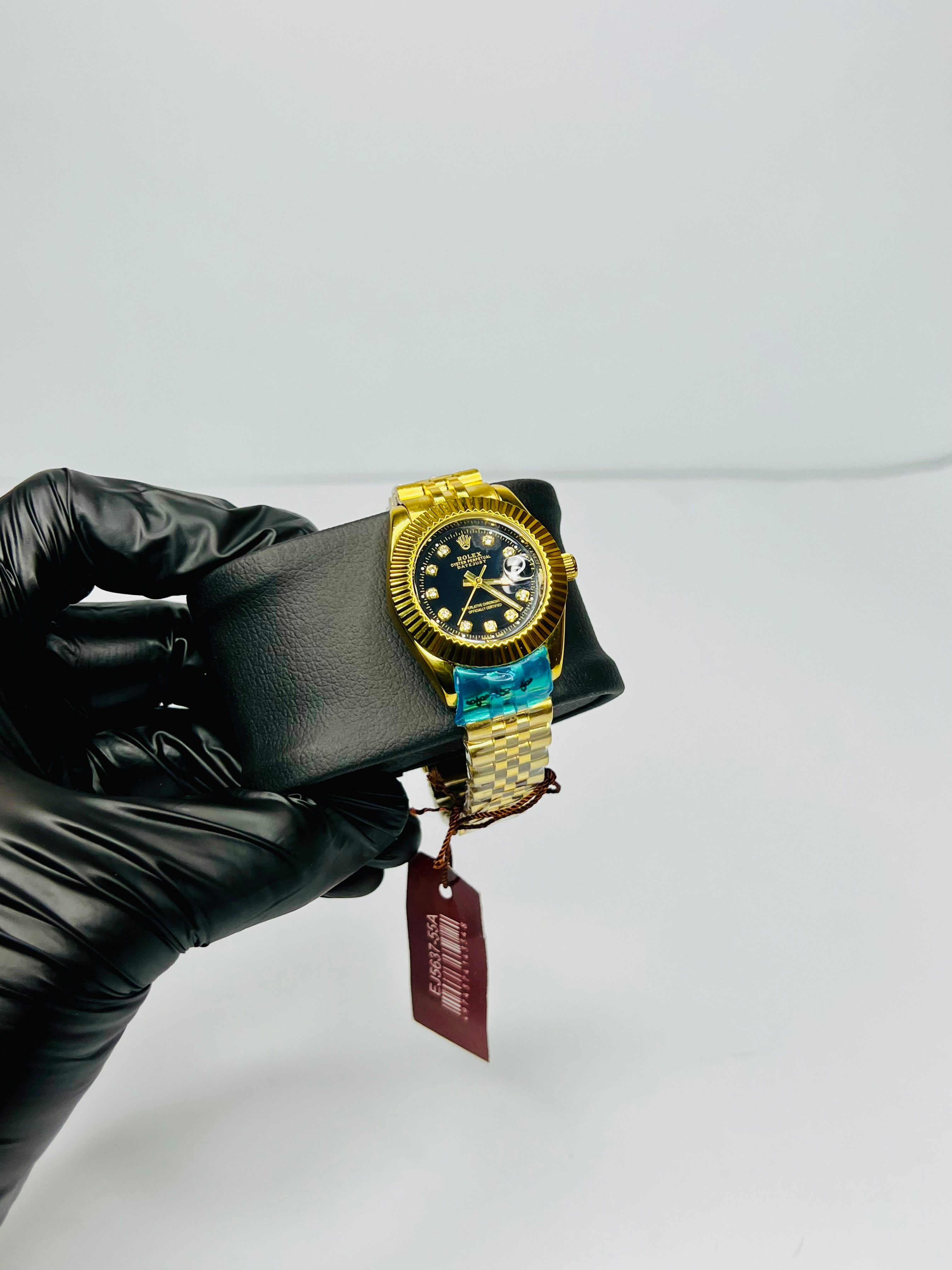 Rolex Oyster Perpetual Gold Tone With Black Dial