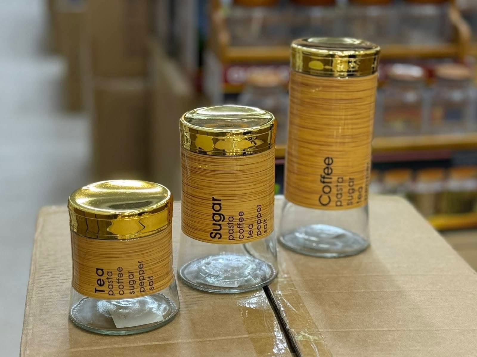 Glass Storage Jars 3 Pcs