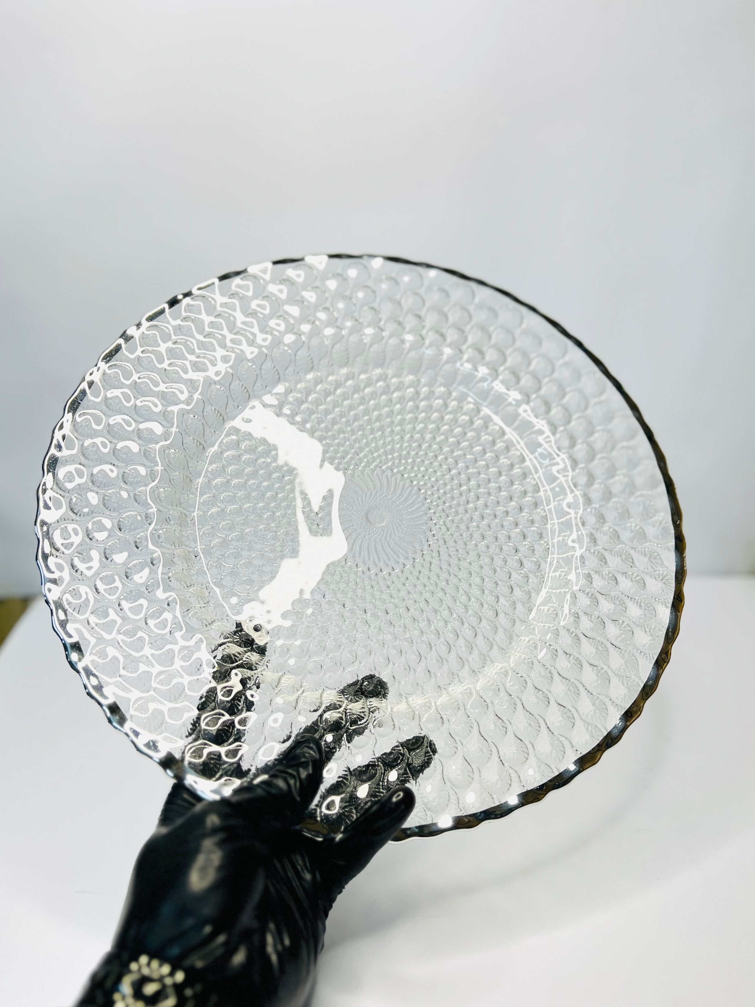Textured Peacock Pattern Plate