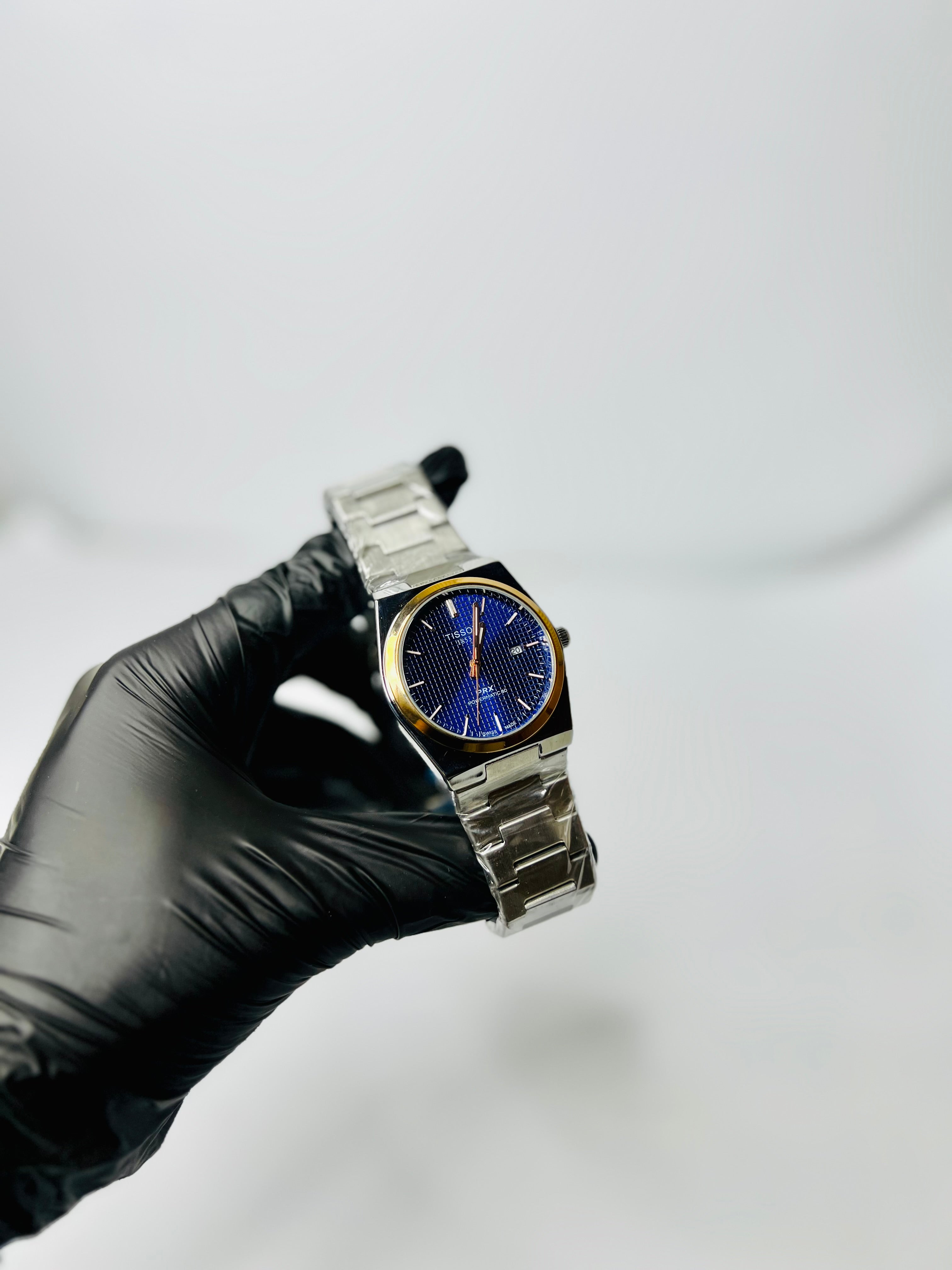 Tissot Prx 1853 Silver Chain With Blue Dial