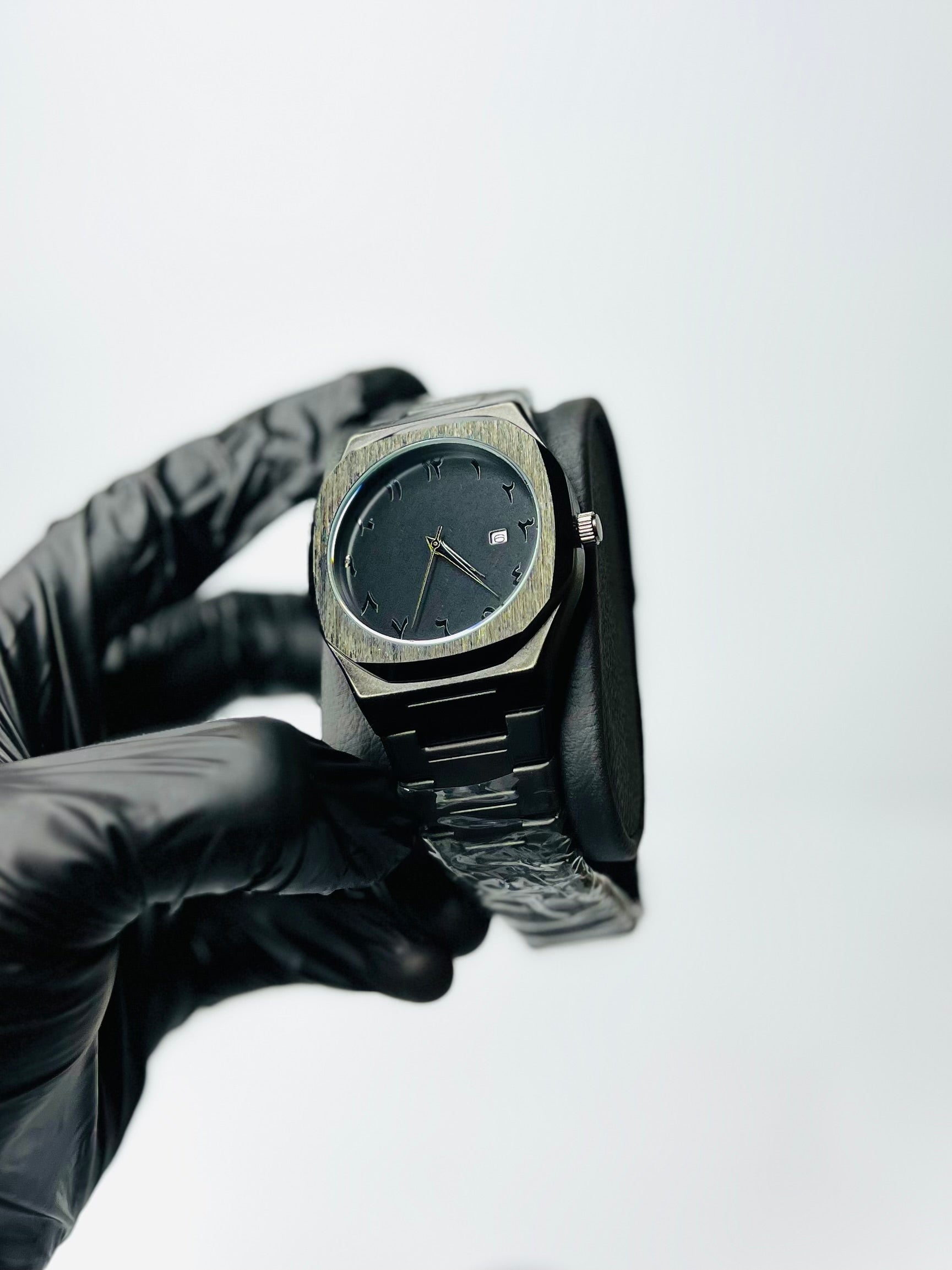 Black Aura Watch In Stainless Steel