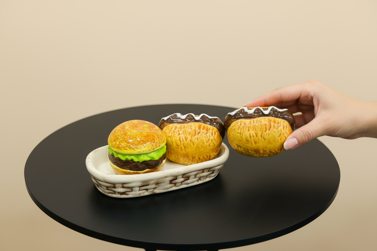 Ceramic Burger & Hot Dog  Salt & Pepper Shaker