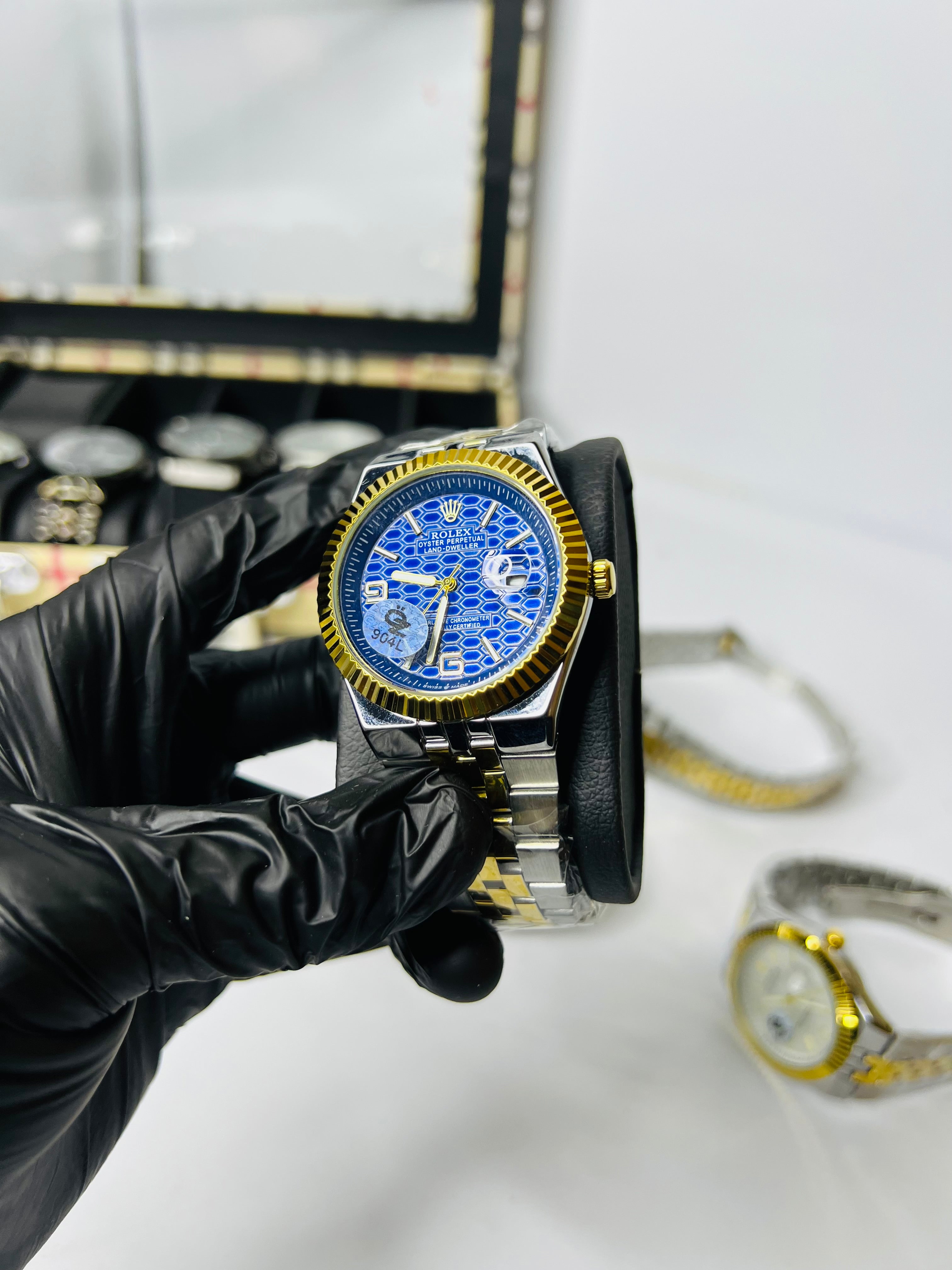 Rolex Oyster Land Dweller Two Tone Blue Dial