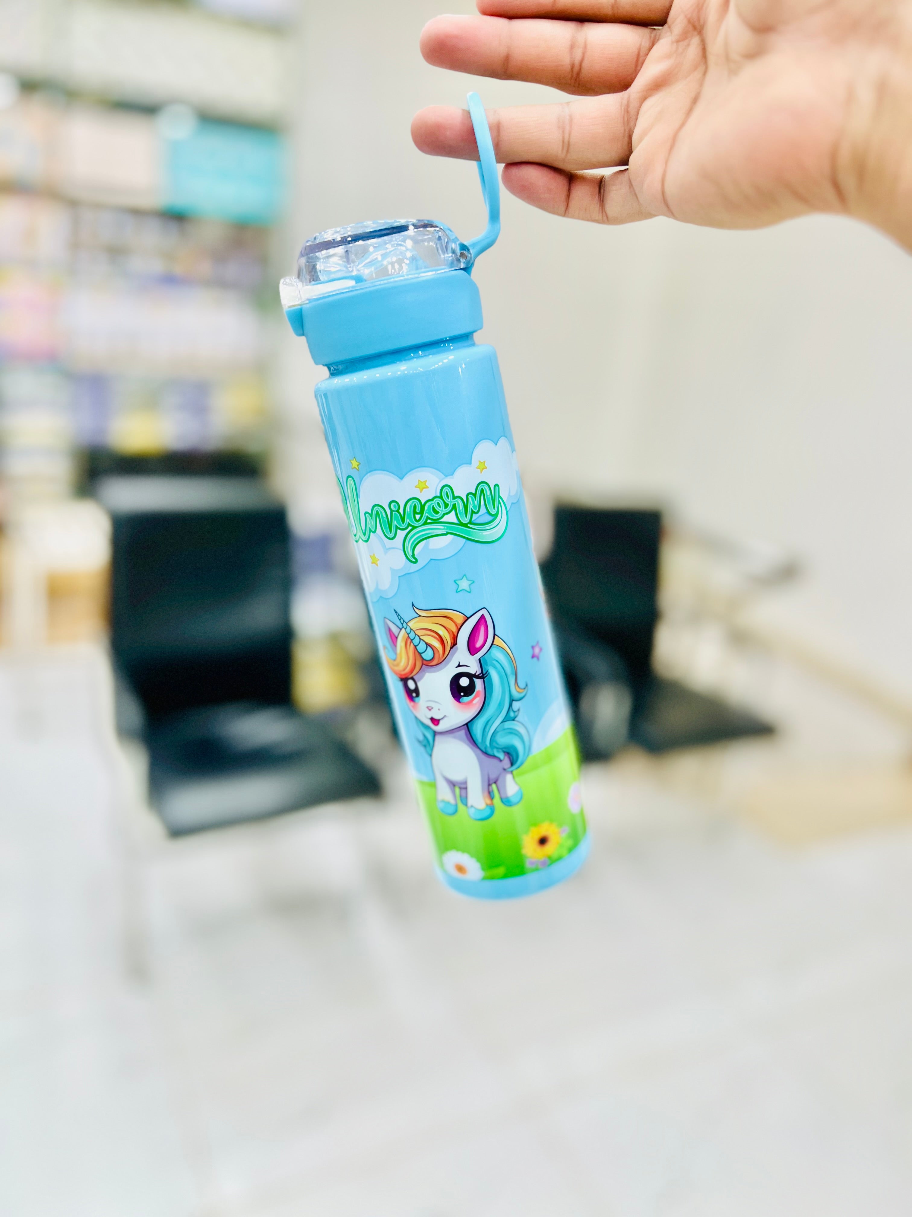“UNICORN” Kids Water Bottle ( Blue )