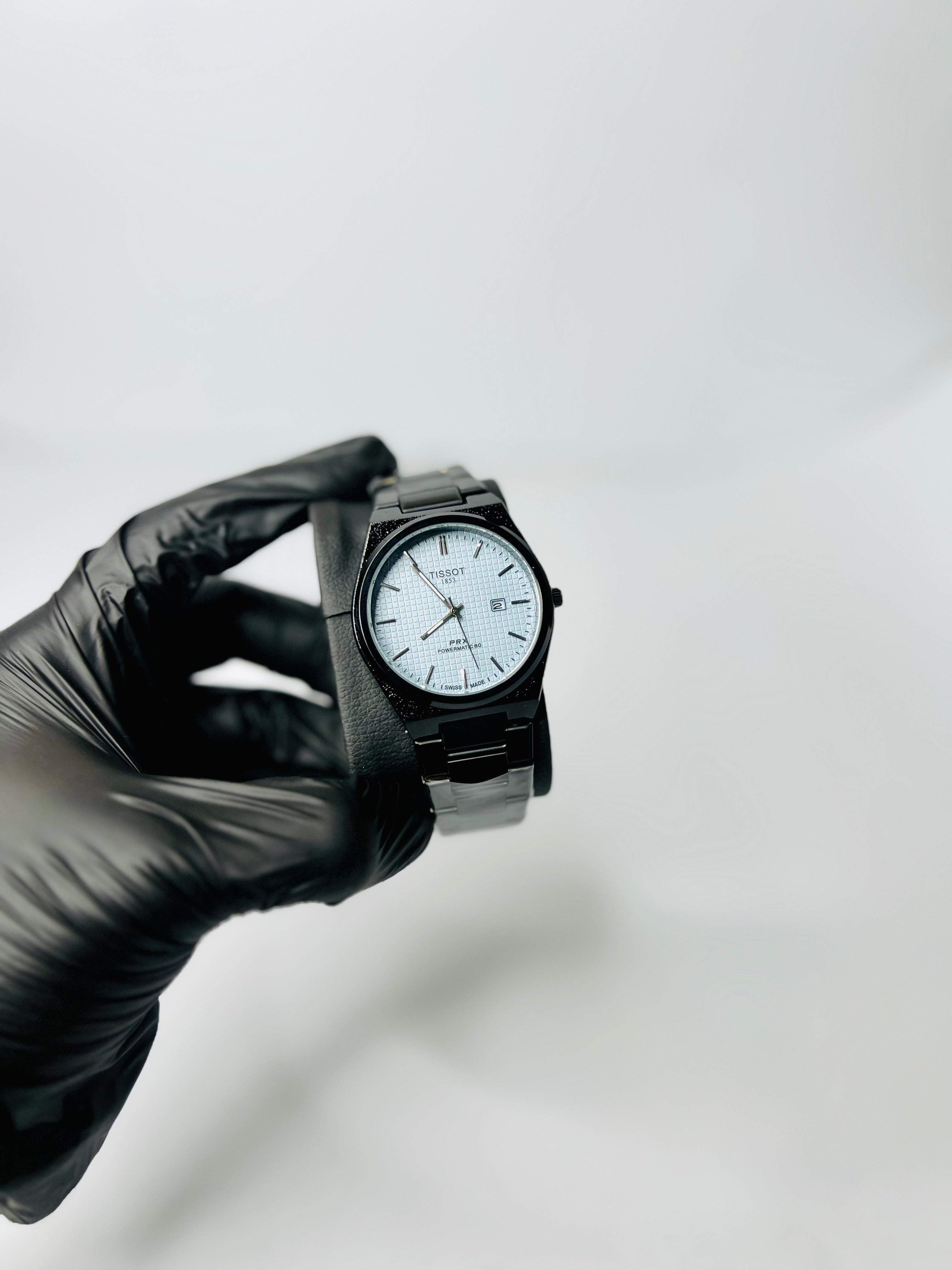 Tissot Prx 1853 Black Chain With Sky Blue Dial