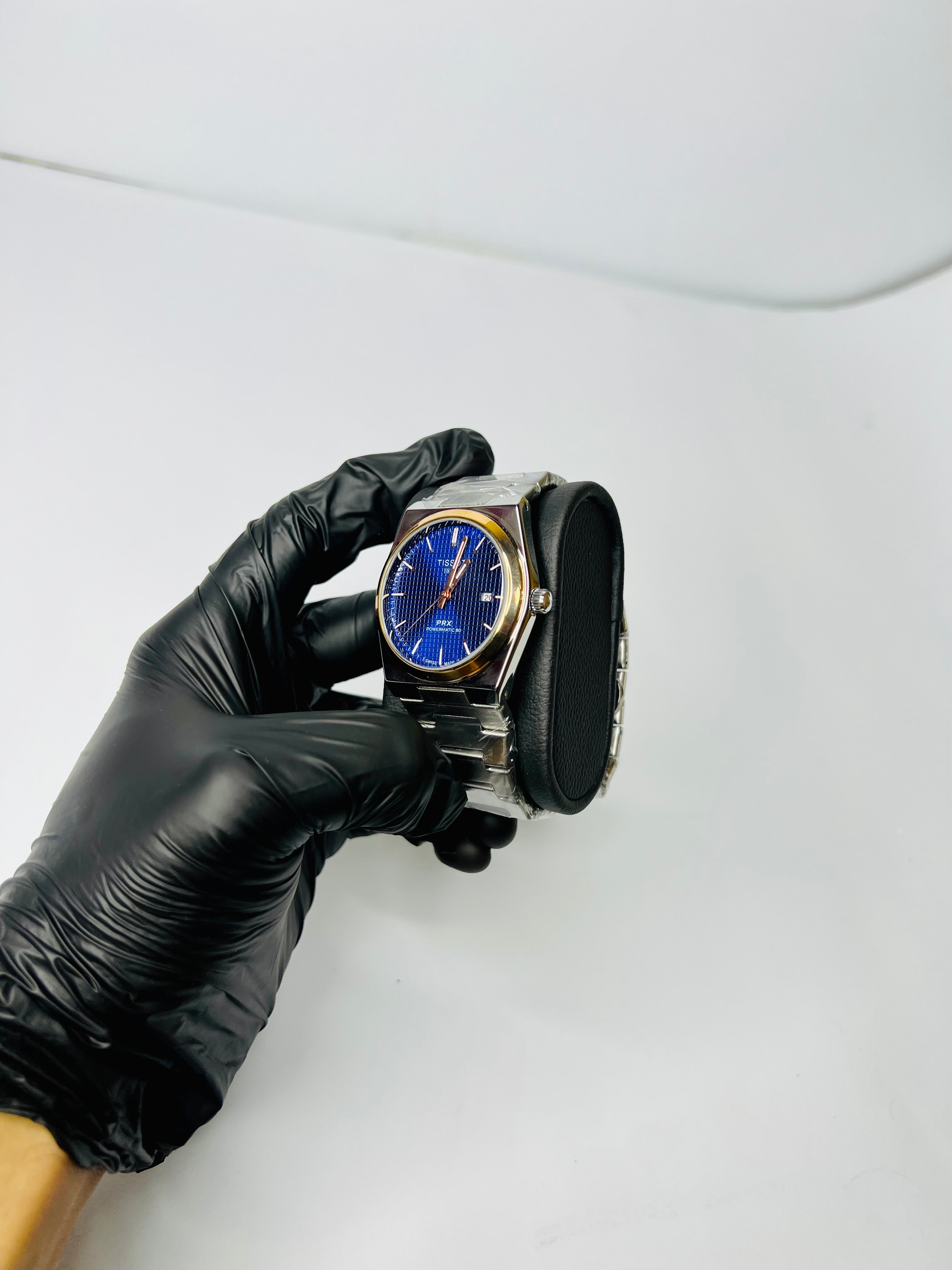 Tissot Prx 1853 Silver Chain With Blue Dial