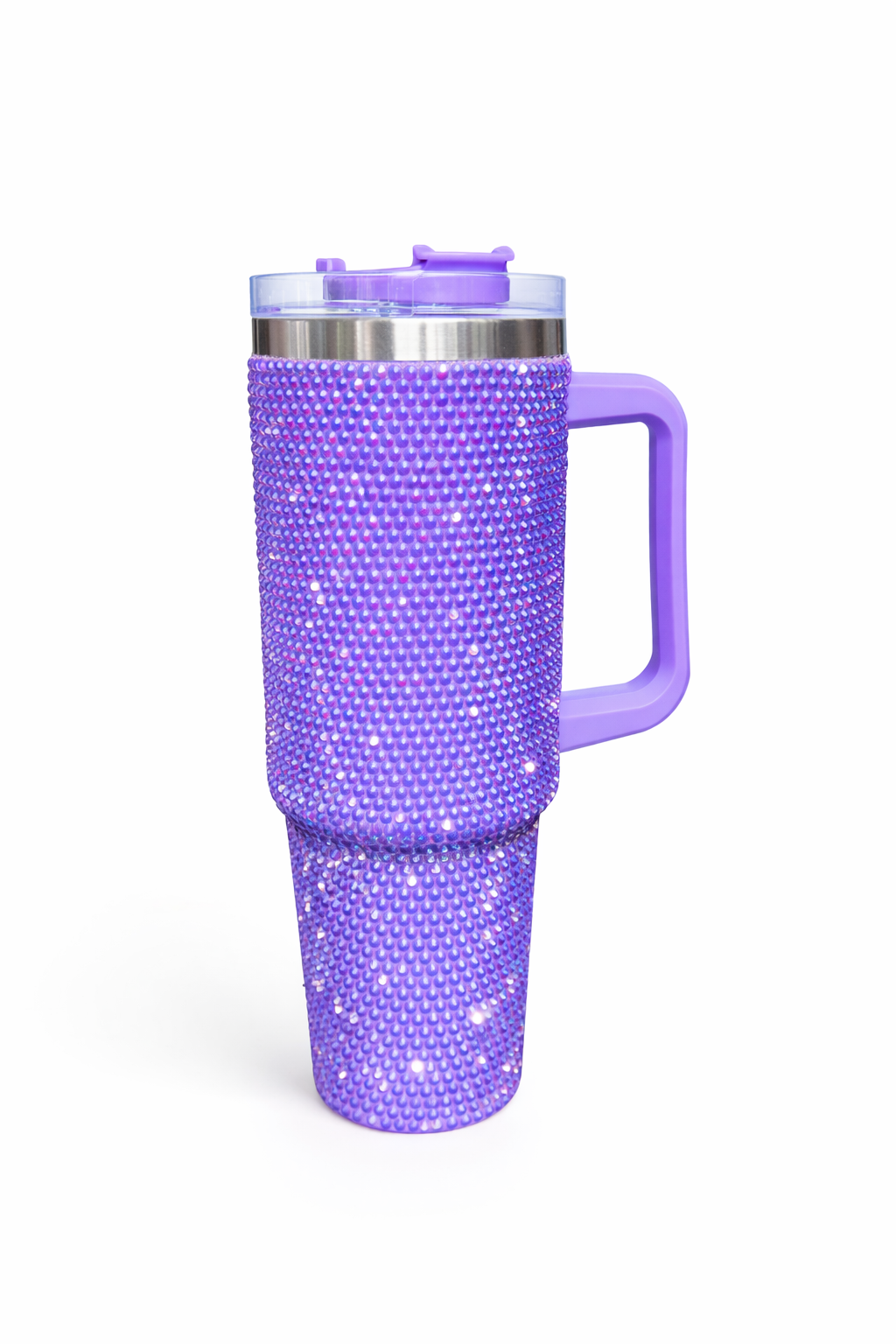 Studded Tumbler with Handle, Lid, and Straw - Insulated Stainless Steel Water Cup for Women