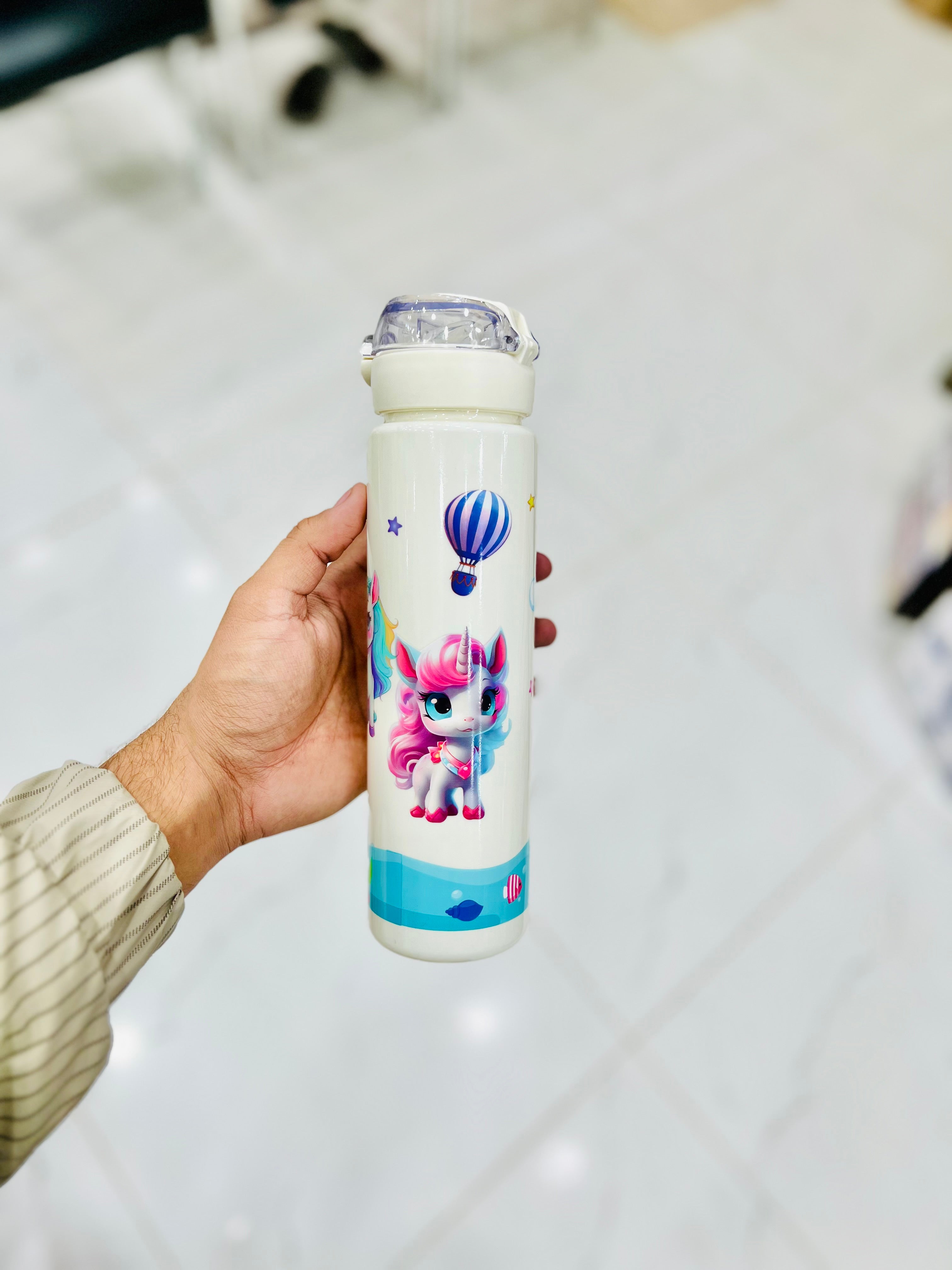 “UNICORN” Kids Water Bottle ( White )