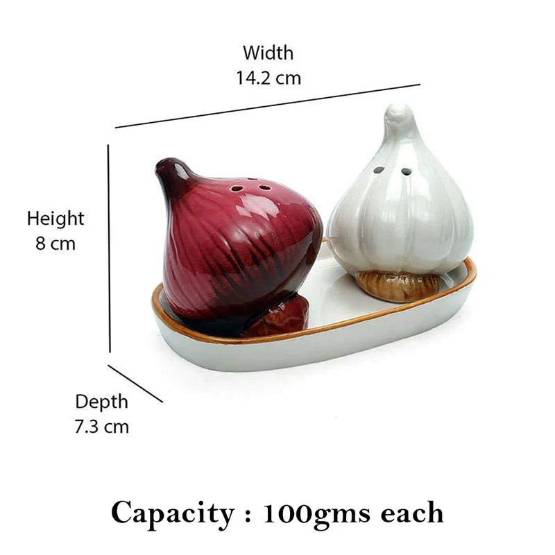 Ceramic Onion & Garlic Salt & Pepper Shakers