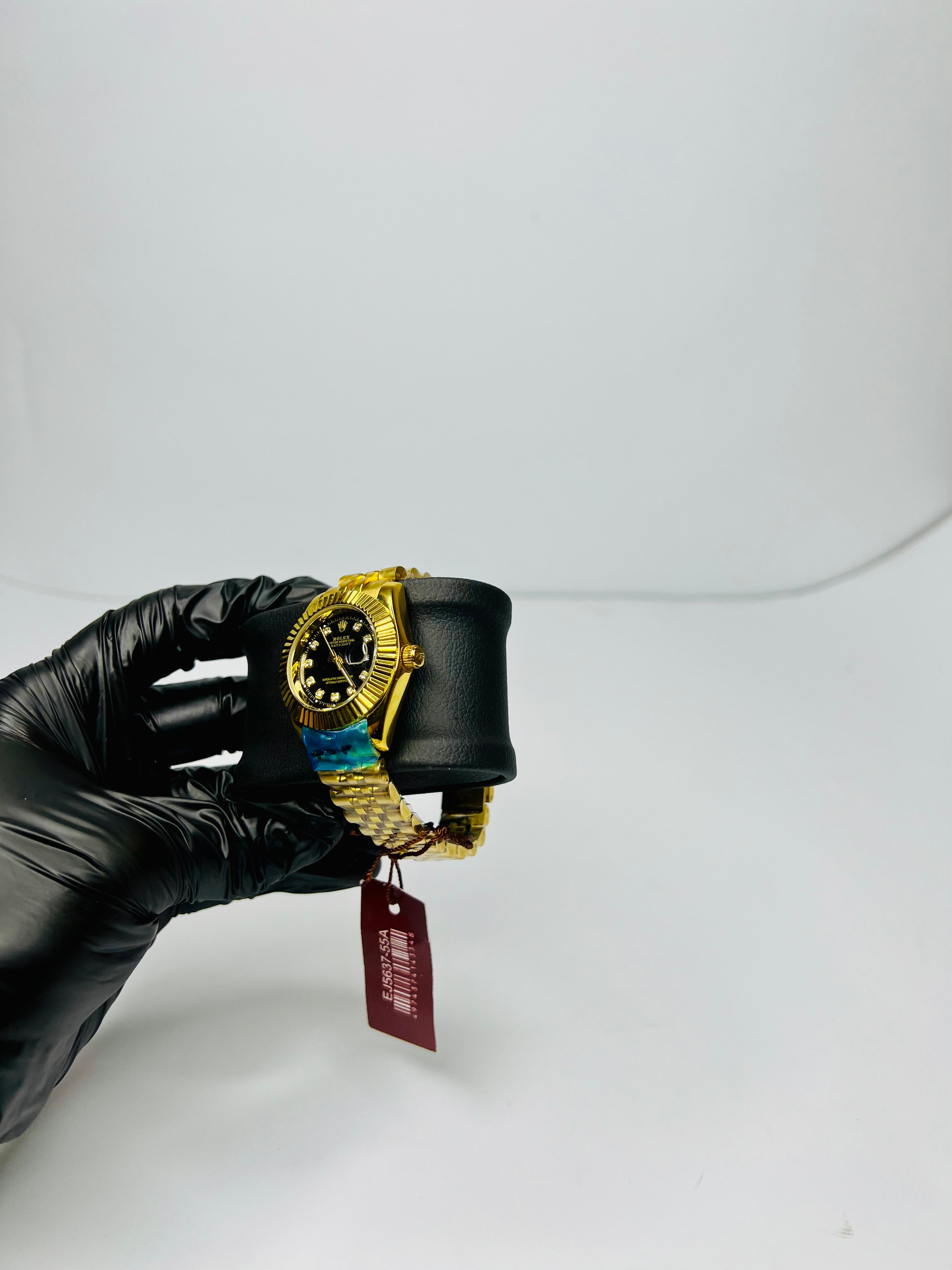 Rolex Oyster Perpetual Gold Tone With Black Dial
