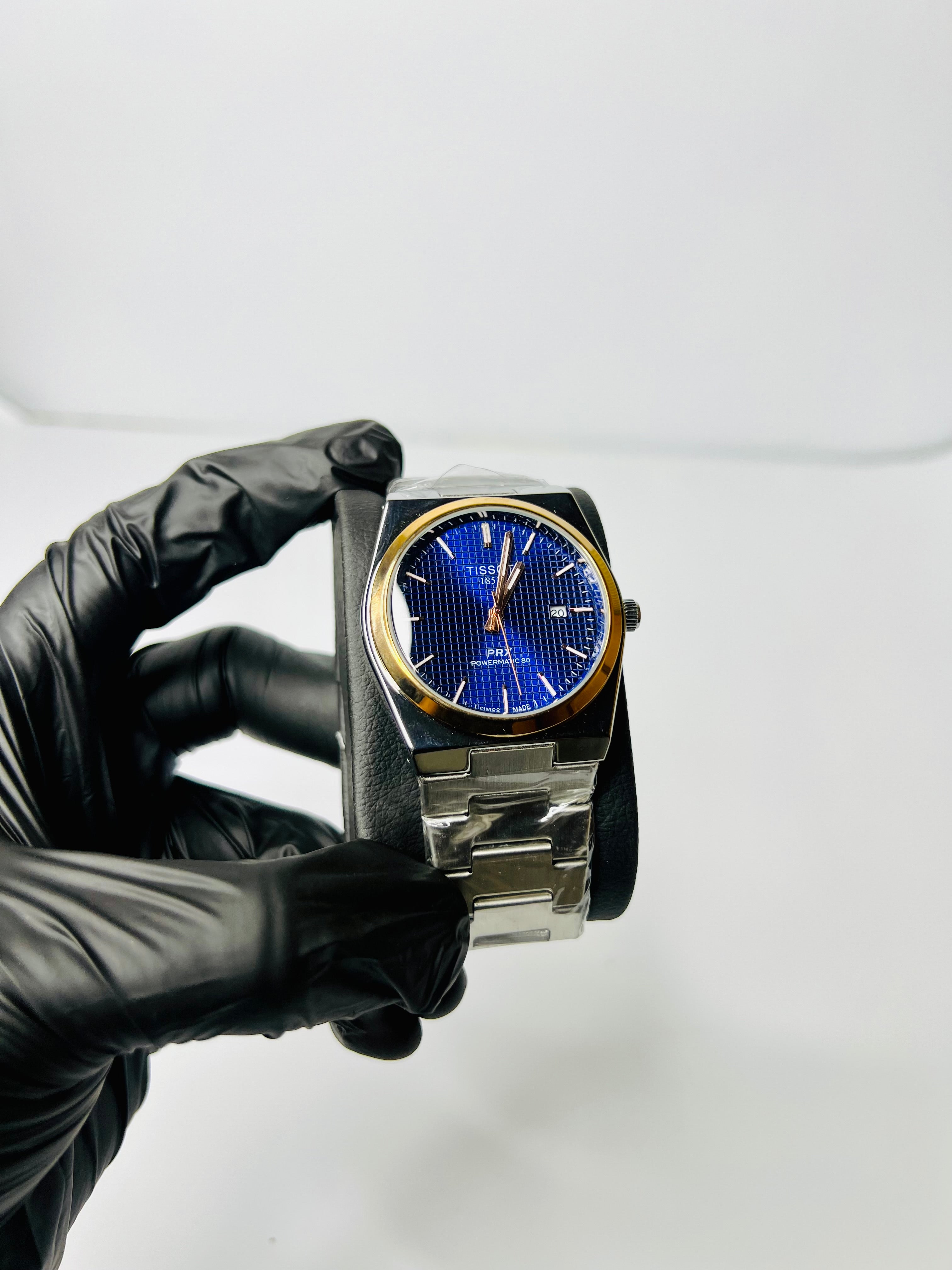 Tissot Prx 1853 Silver Chain With Blue Dial