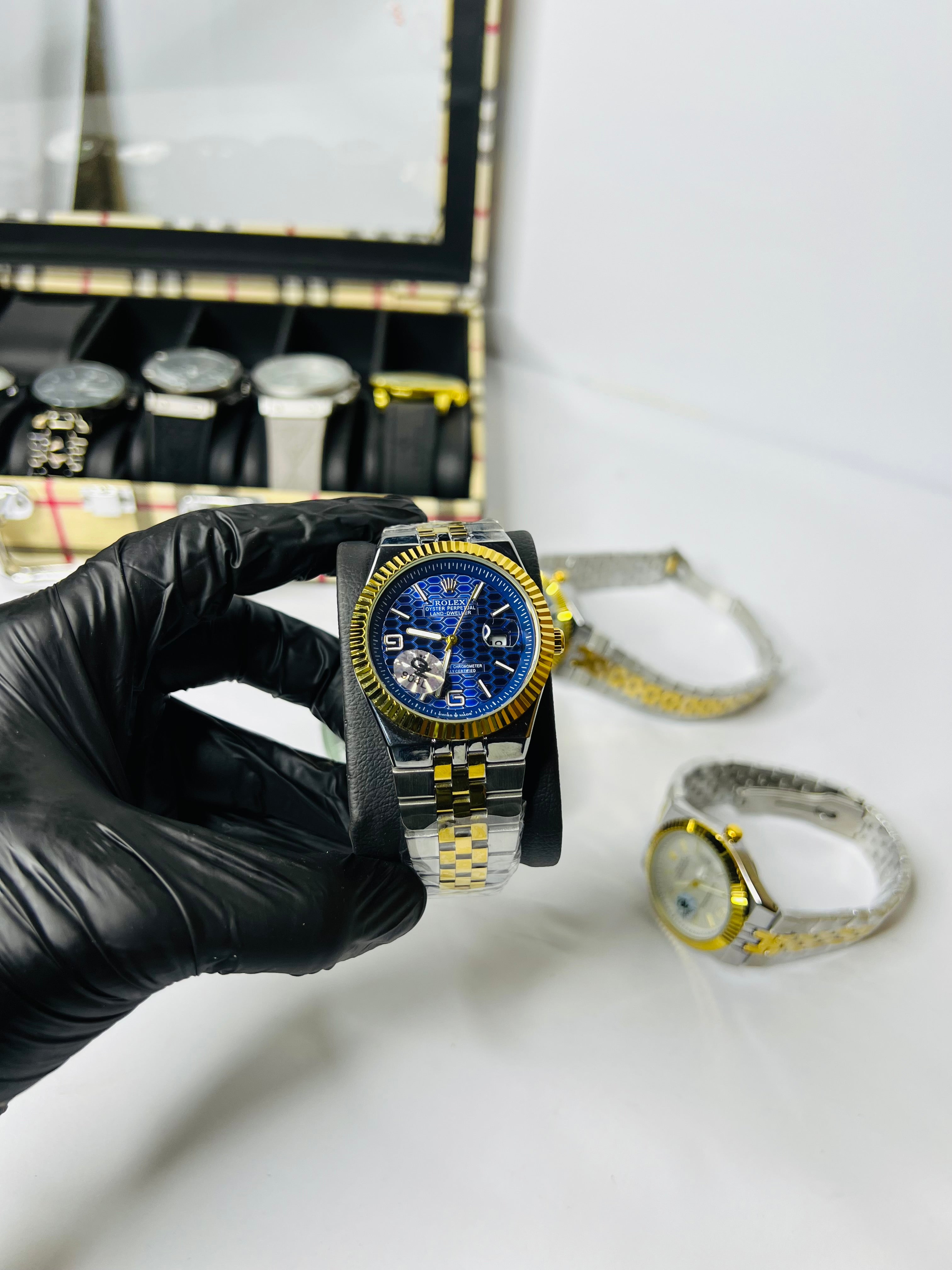Rolex Oyster Land Dweller Two Tone Blue Dial