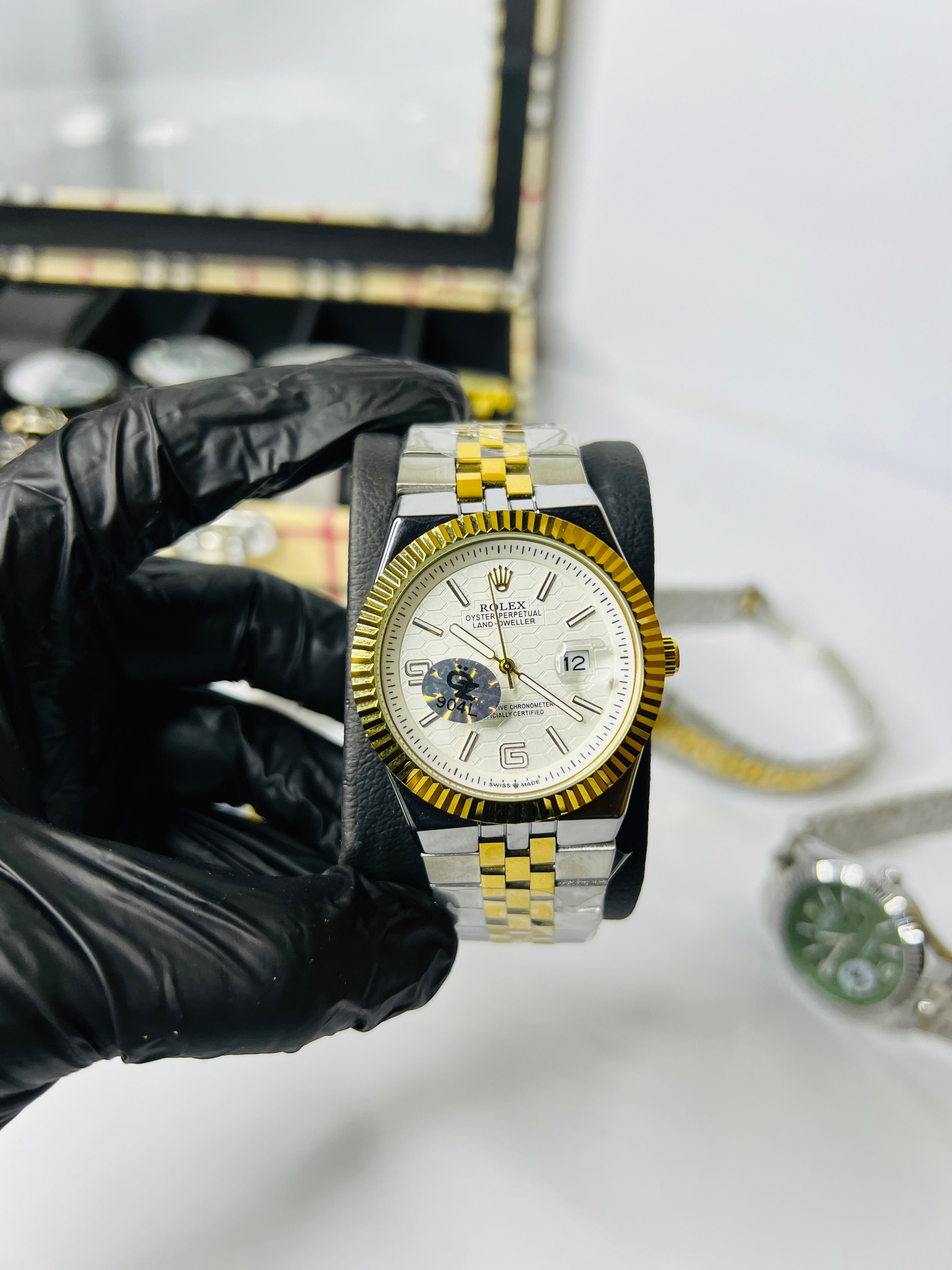Rolex Oyster Land Dweller Two Tone White Dial