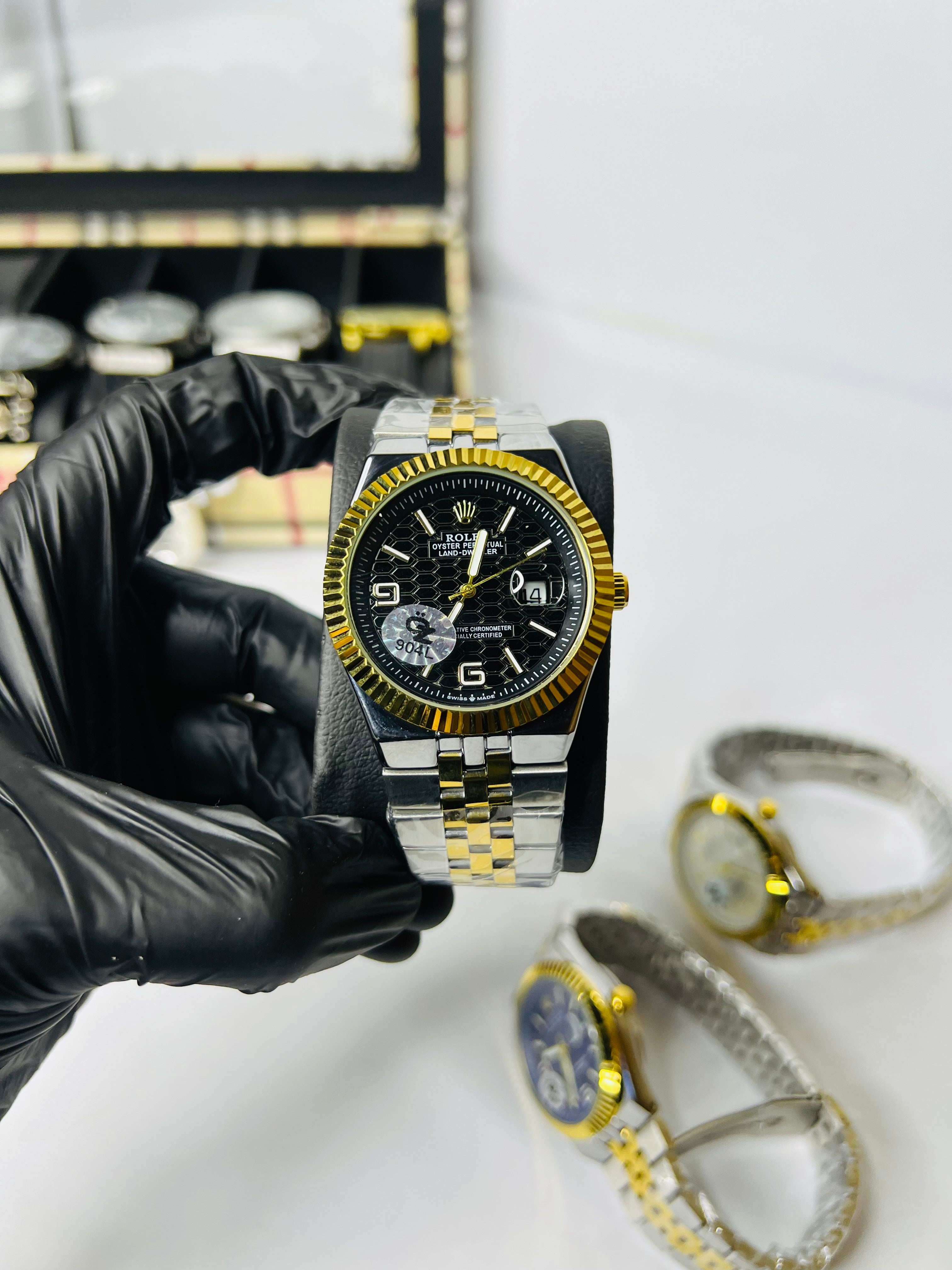 Rolex Oyster Land Dweller Two Tone Black Dial
