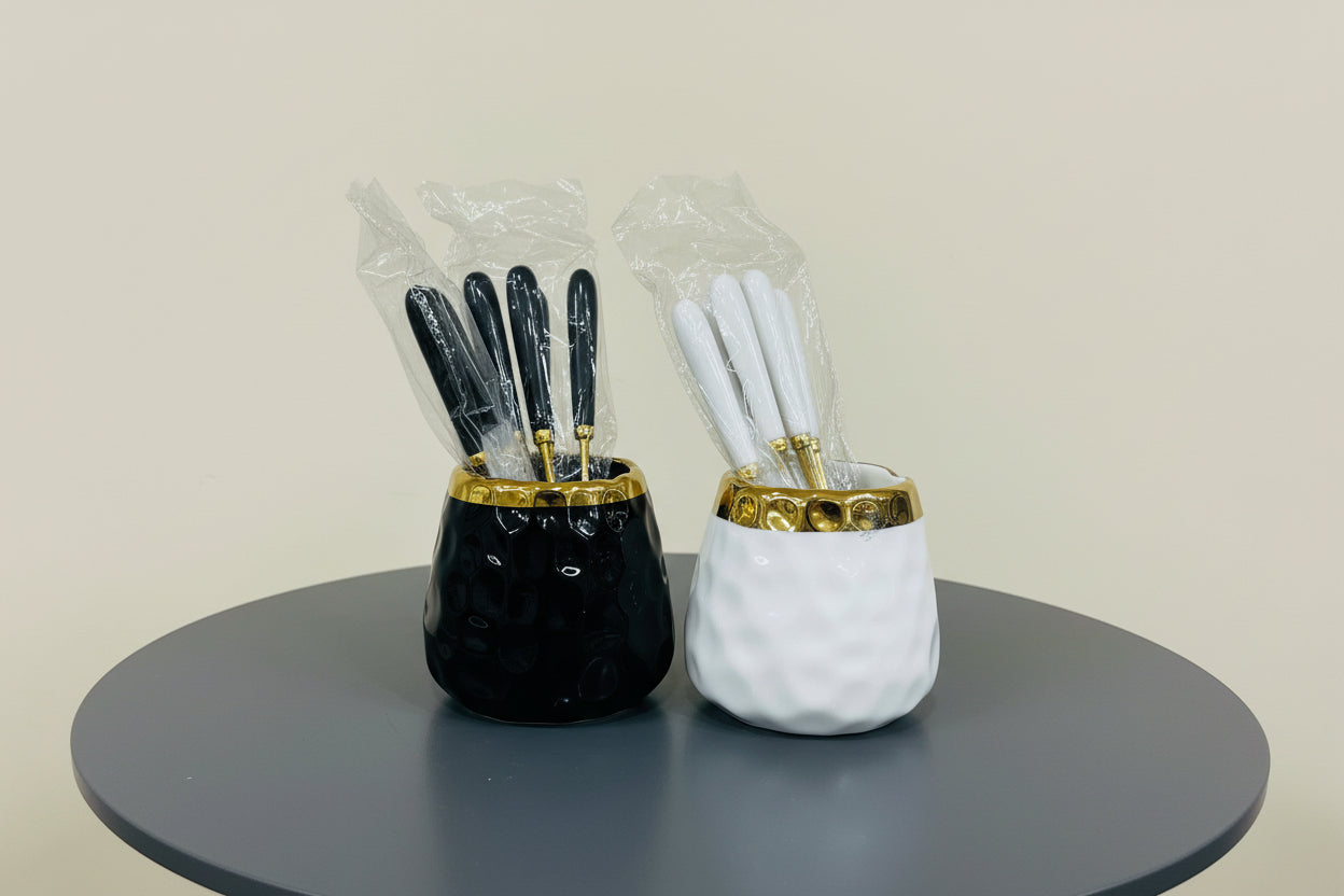 Ceramic Dimpled Style Curtlery