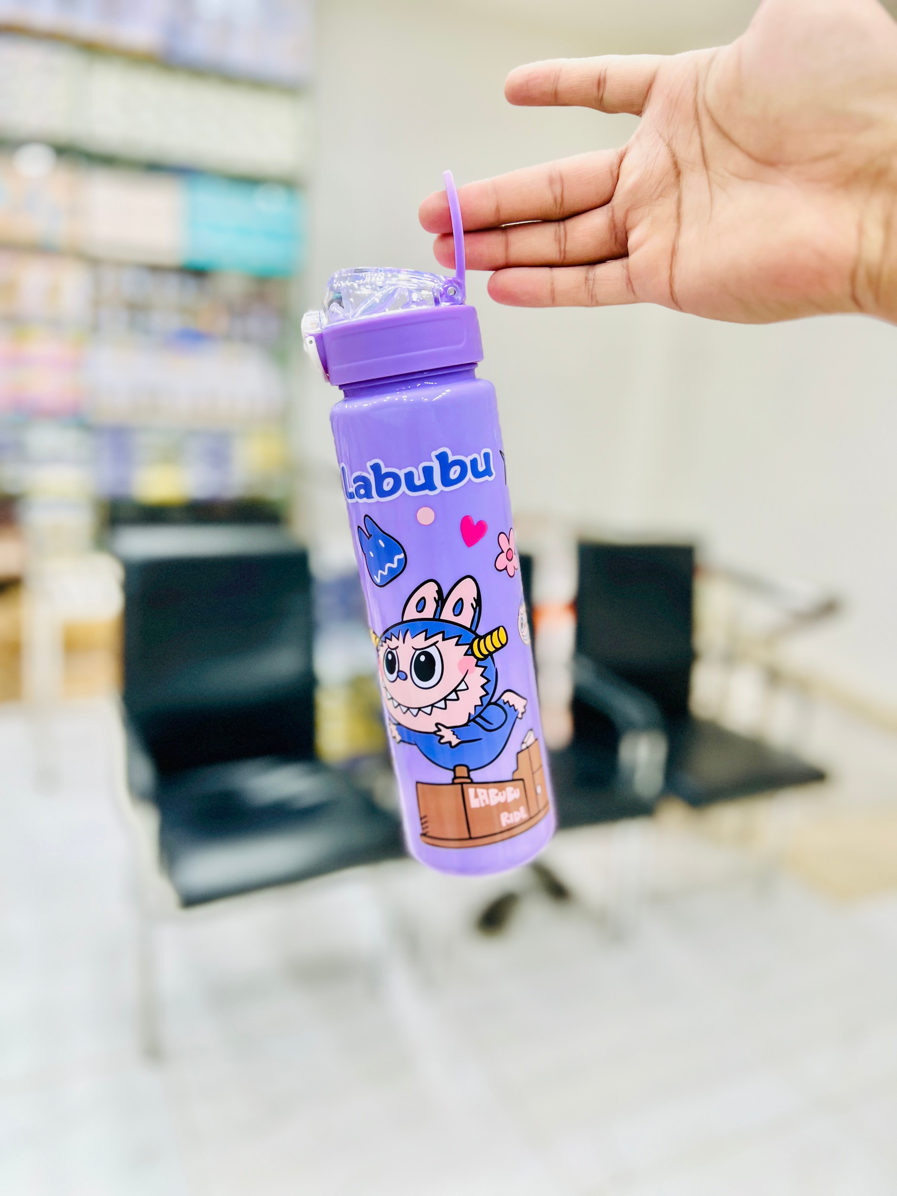 Labubu Character Kids Water Bottle ( Purple )