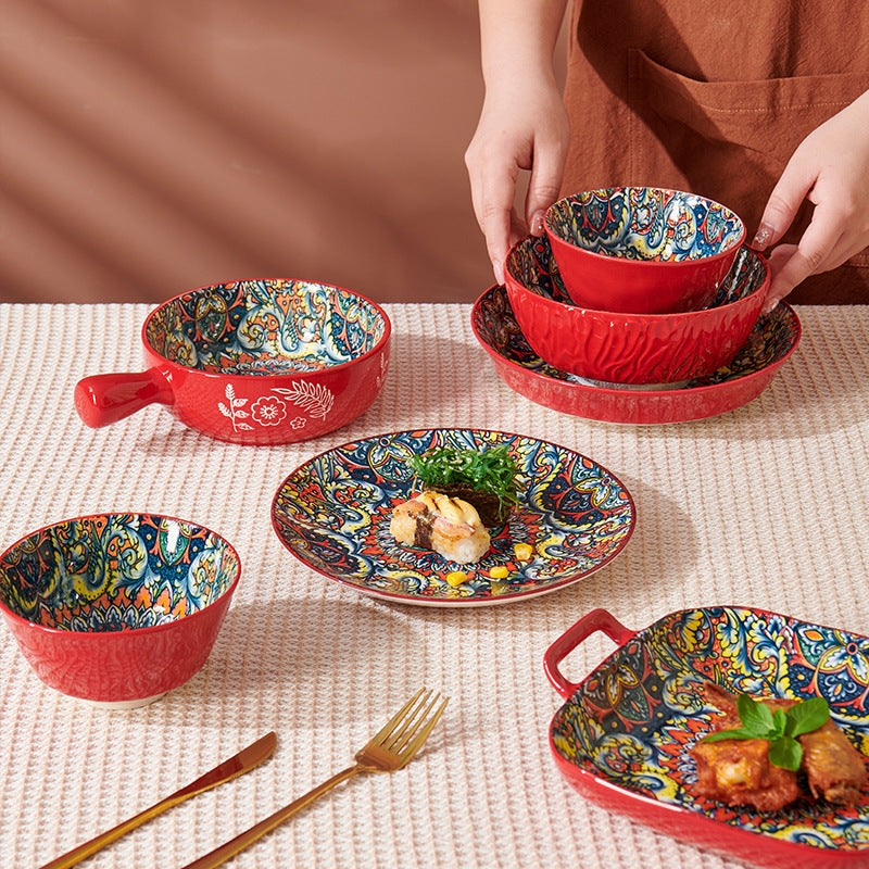 Marakish Dinner Set 6 Persons (Red)