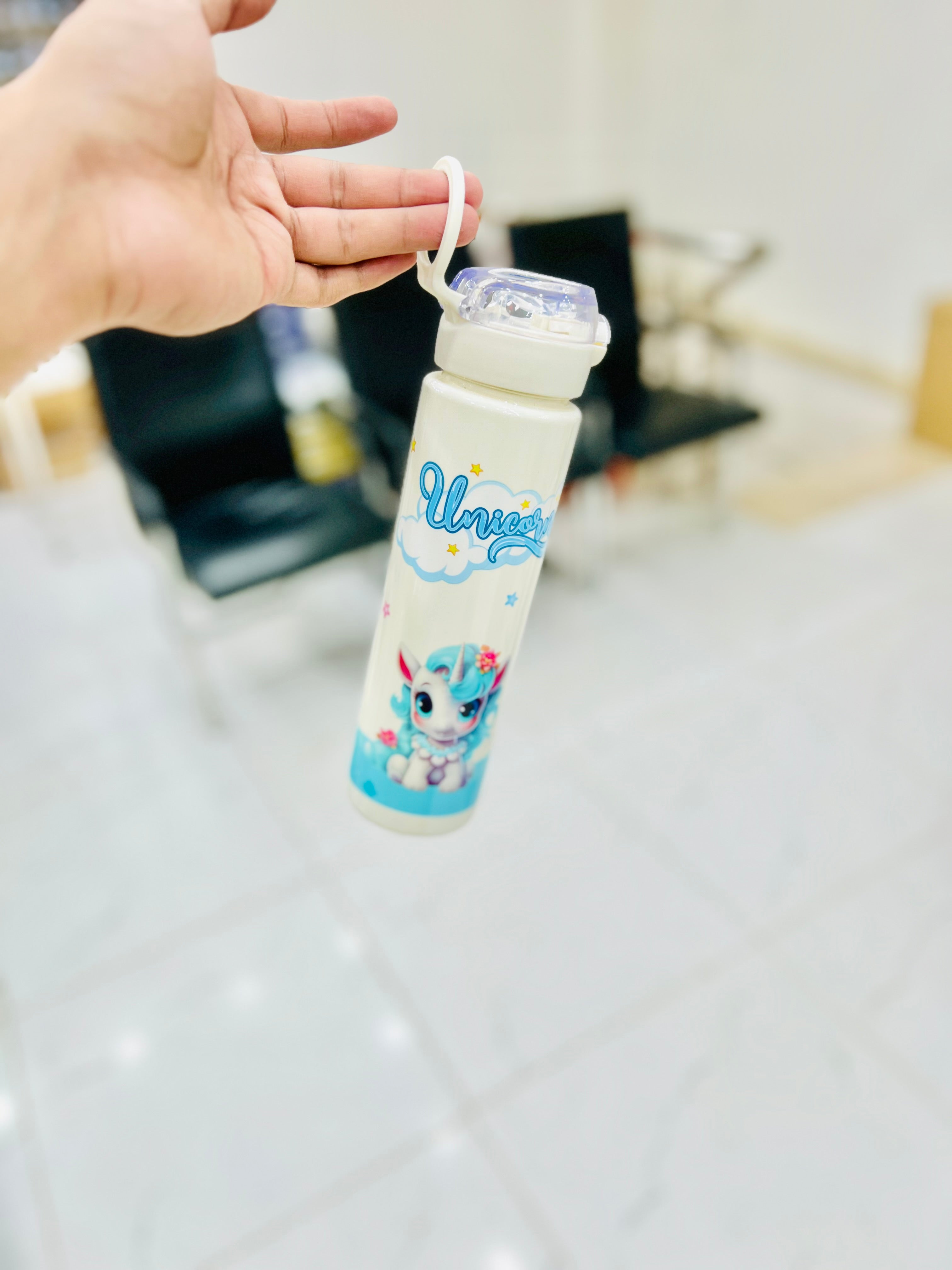 “UNICORN” Kids Water Bottle ( White )