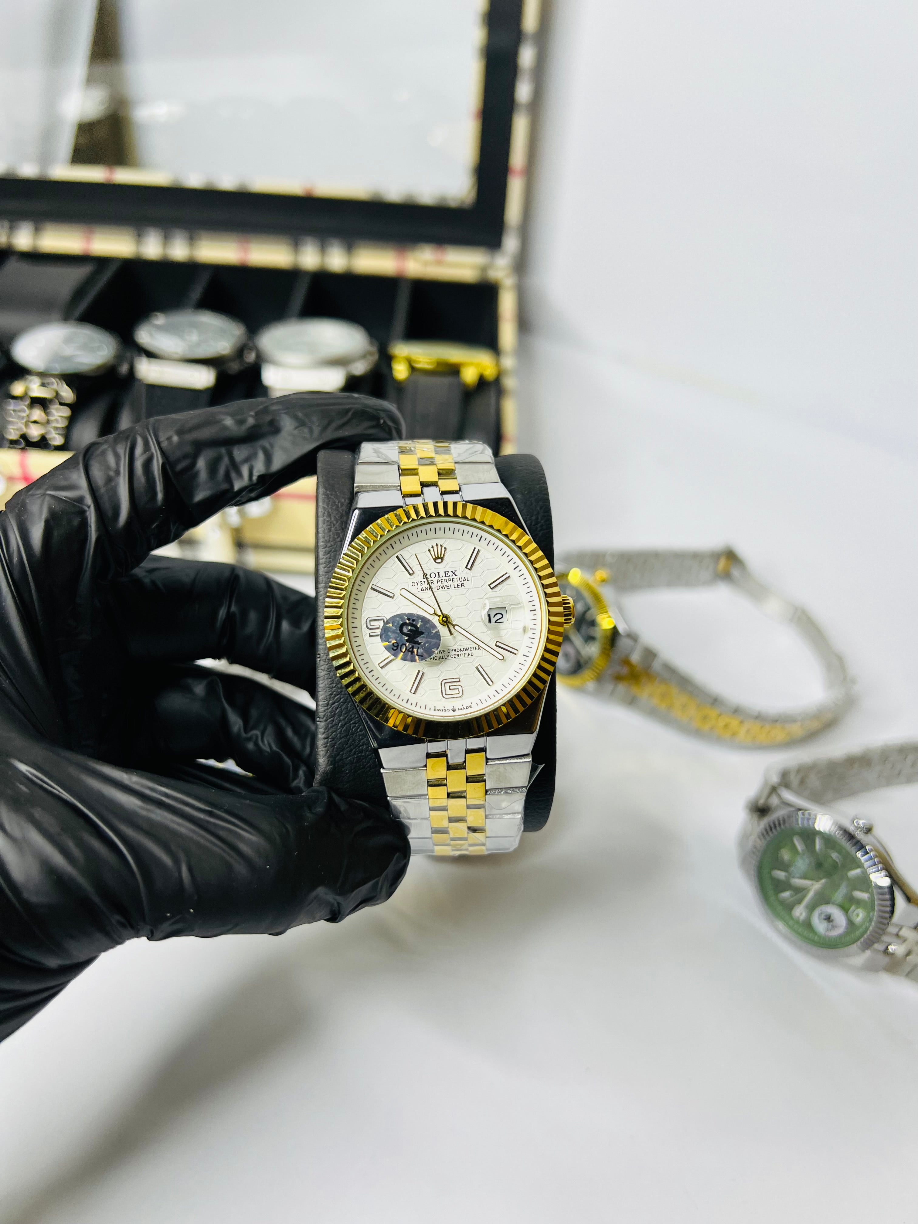 Rolex Oyster Land Dweller Two Tone White Dial