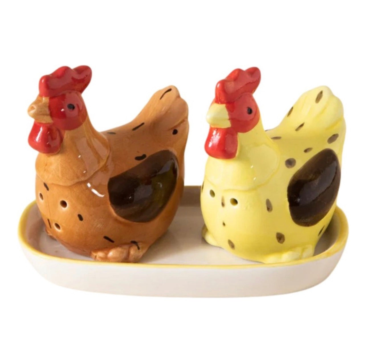 Ceramic Salt & Pepper Shakers Chicken Style