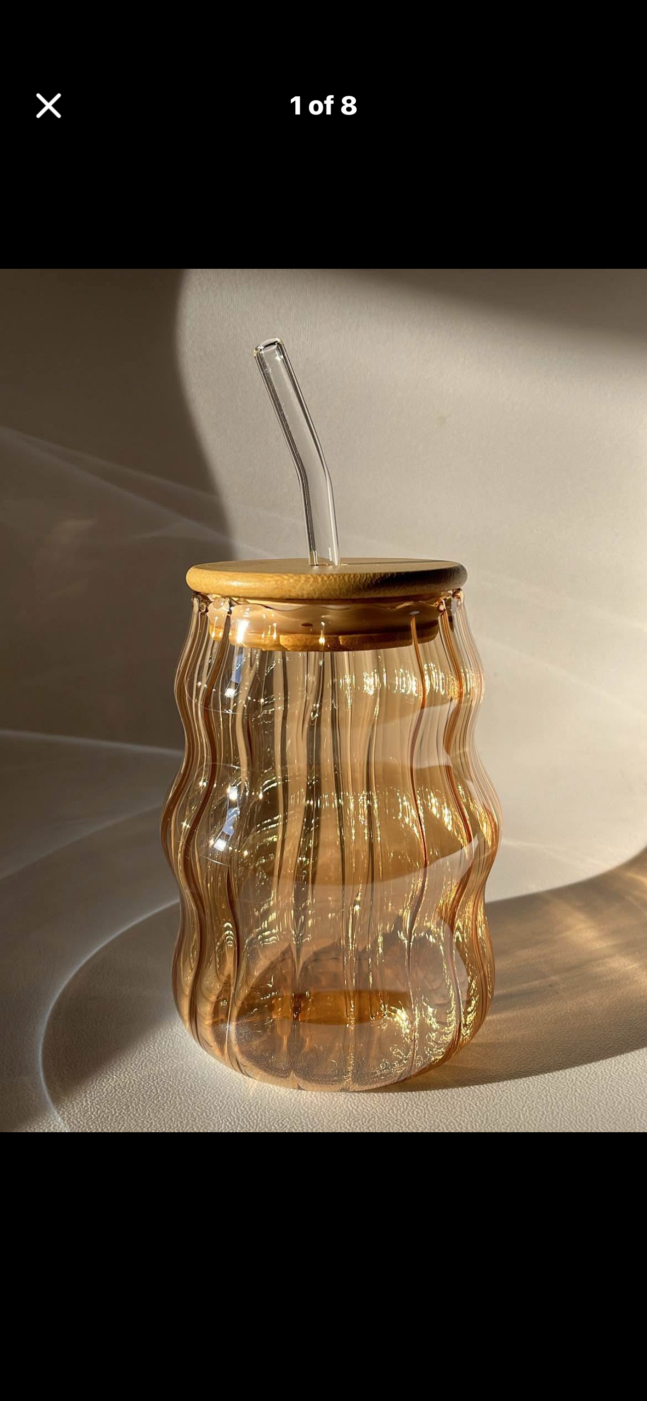 Ribbed Glass Sipper (IF31) Copper