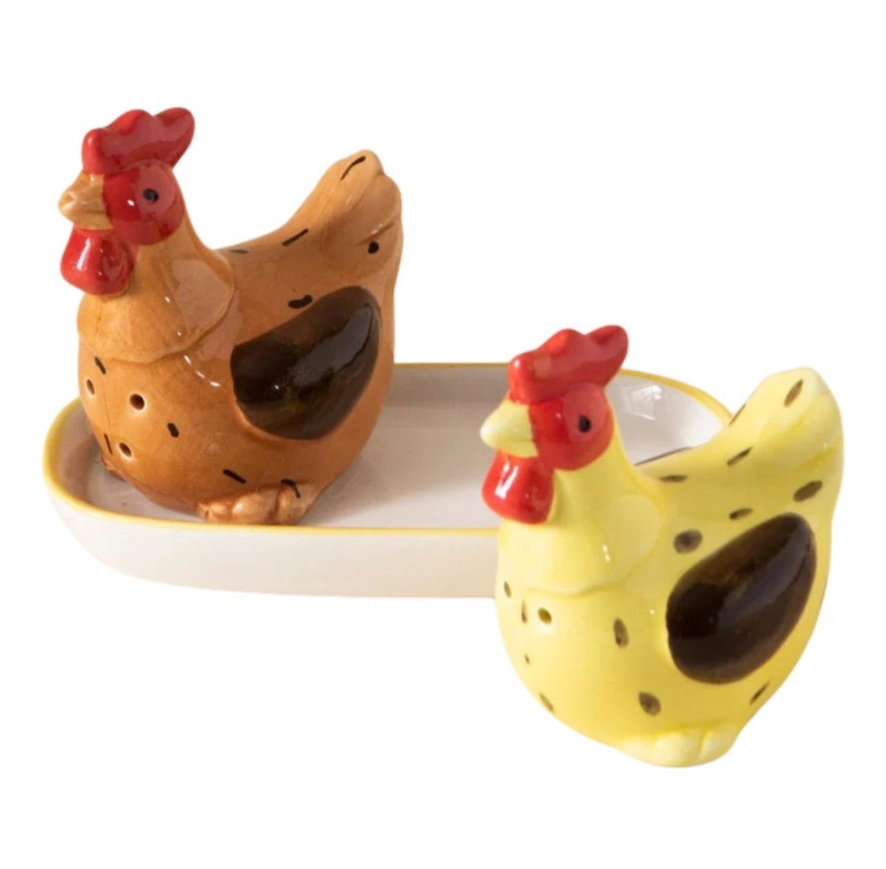 Ceramic Salt & Pepper Shakers Chicken Style