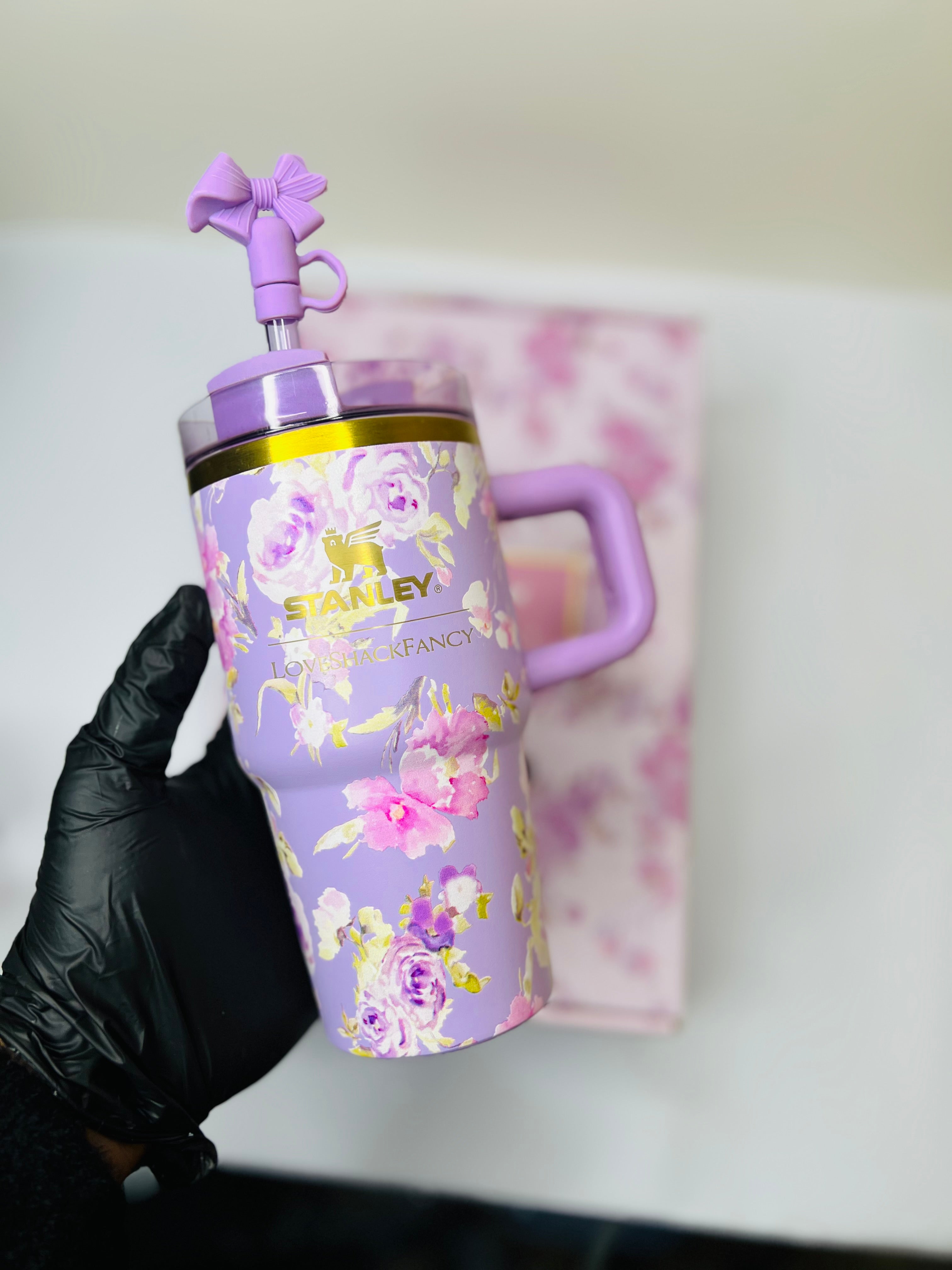Stanley x LoveShackFancy Quencher Pastel Floral Tumbler ( Purple )