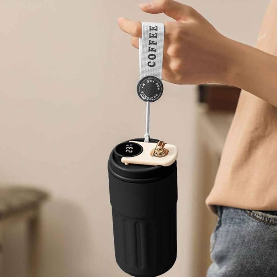 Smart Insulated Coffee Mug With Led Temperature Display On The Lid