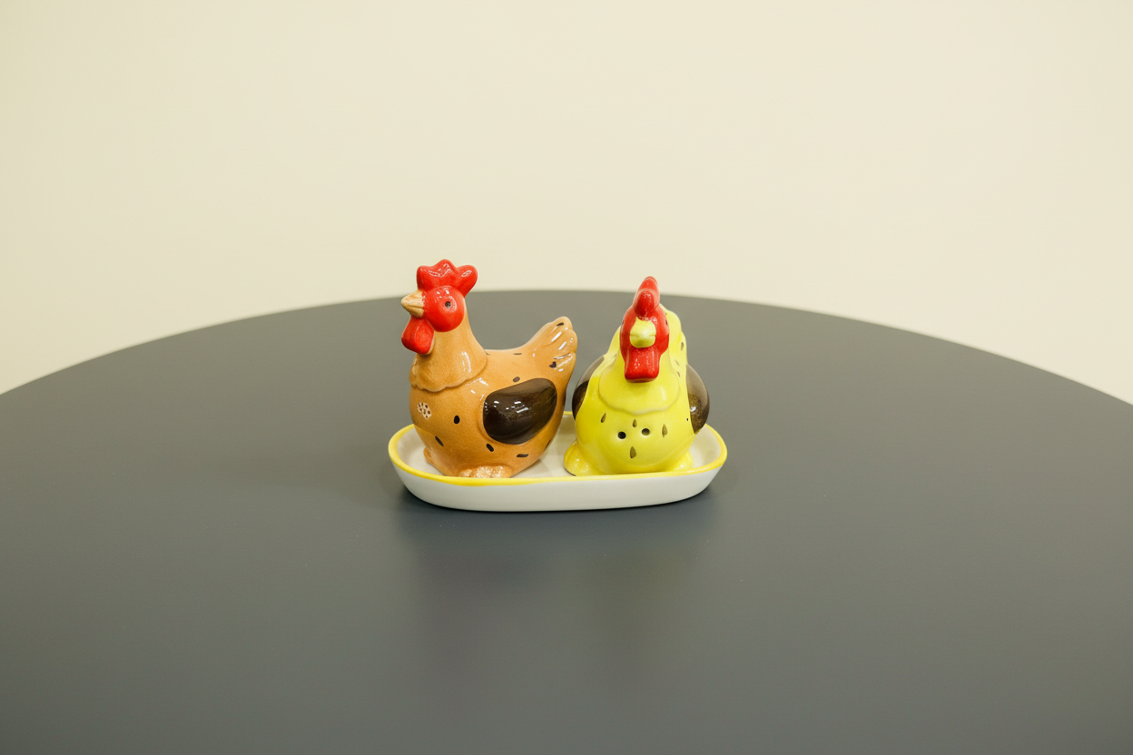 Ceramic Salt & Pepper Shakers Chicken Style