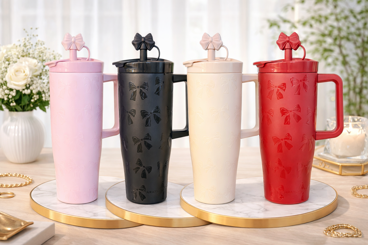 SITARAYU Embossed Bow Tumbler