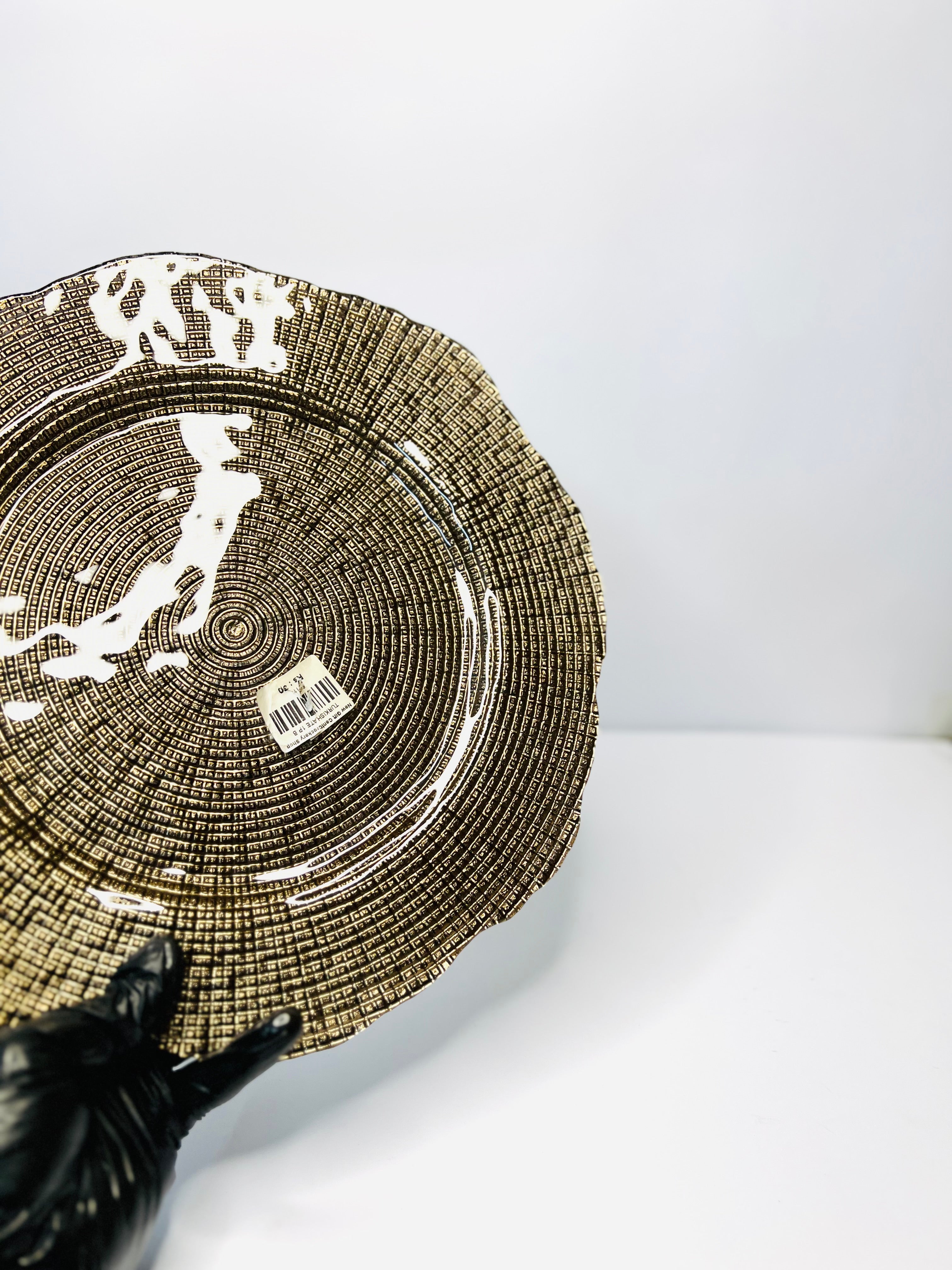 Textured Gold Glass Charger Plate
