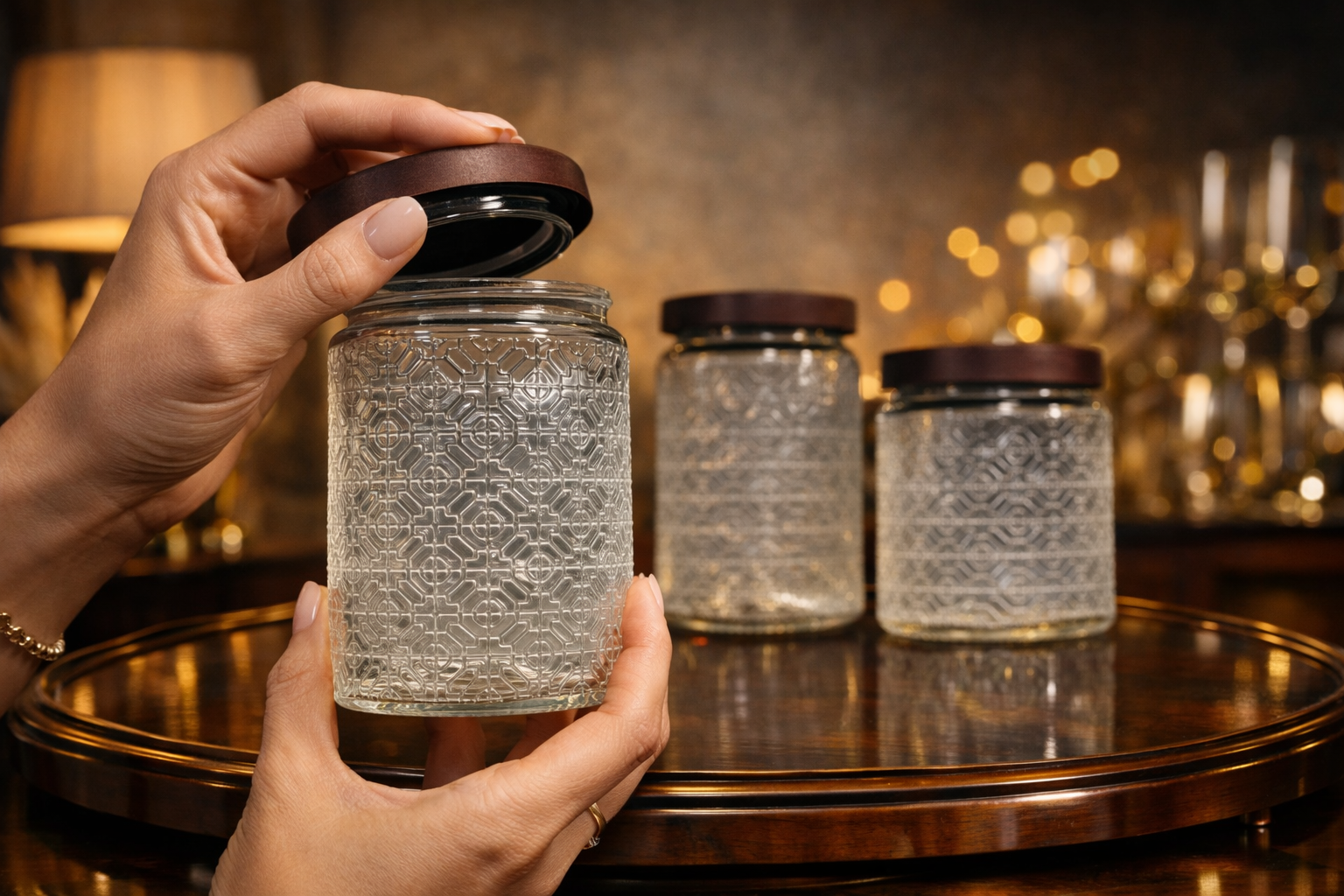 Vintage Glass Jars ( Pack Of 3 Pcs )
