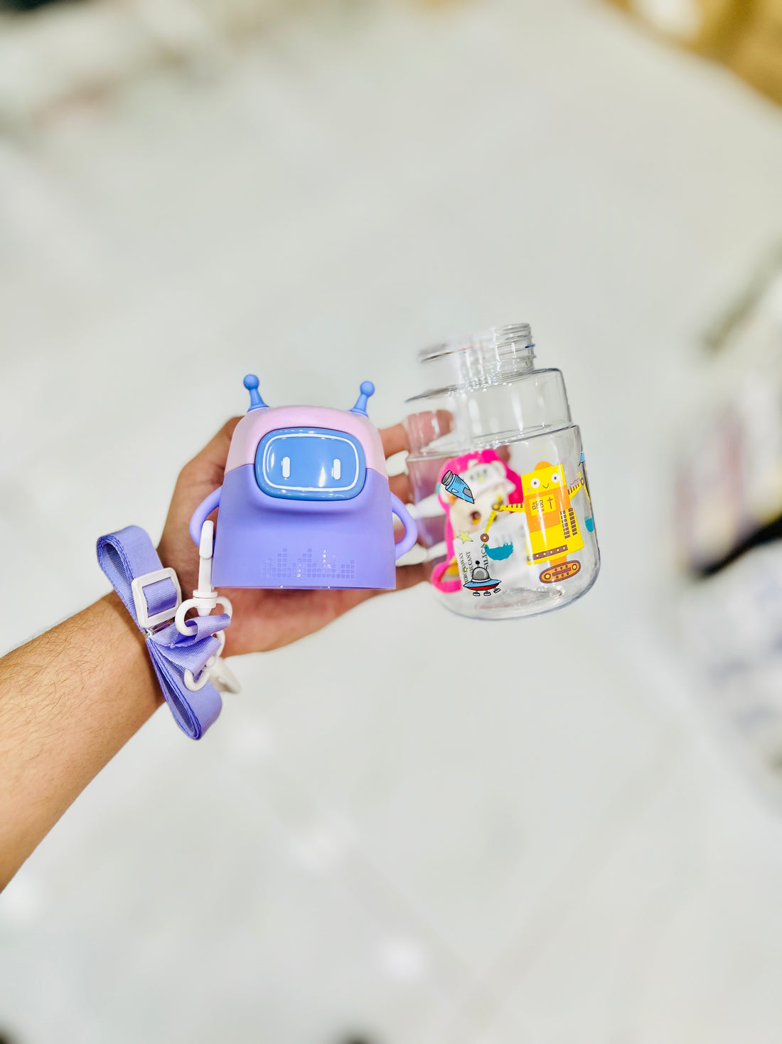Cute Robot-themed Kid’s Water Bottle