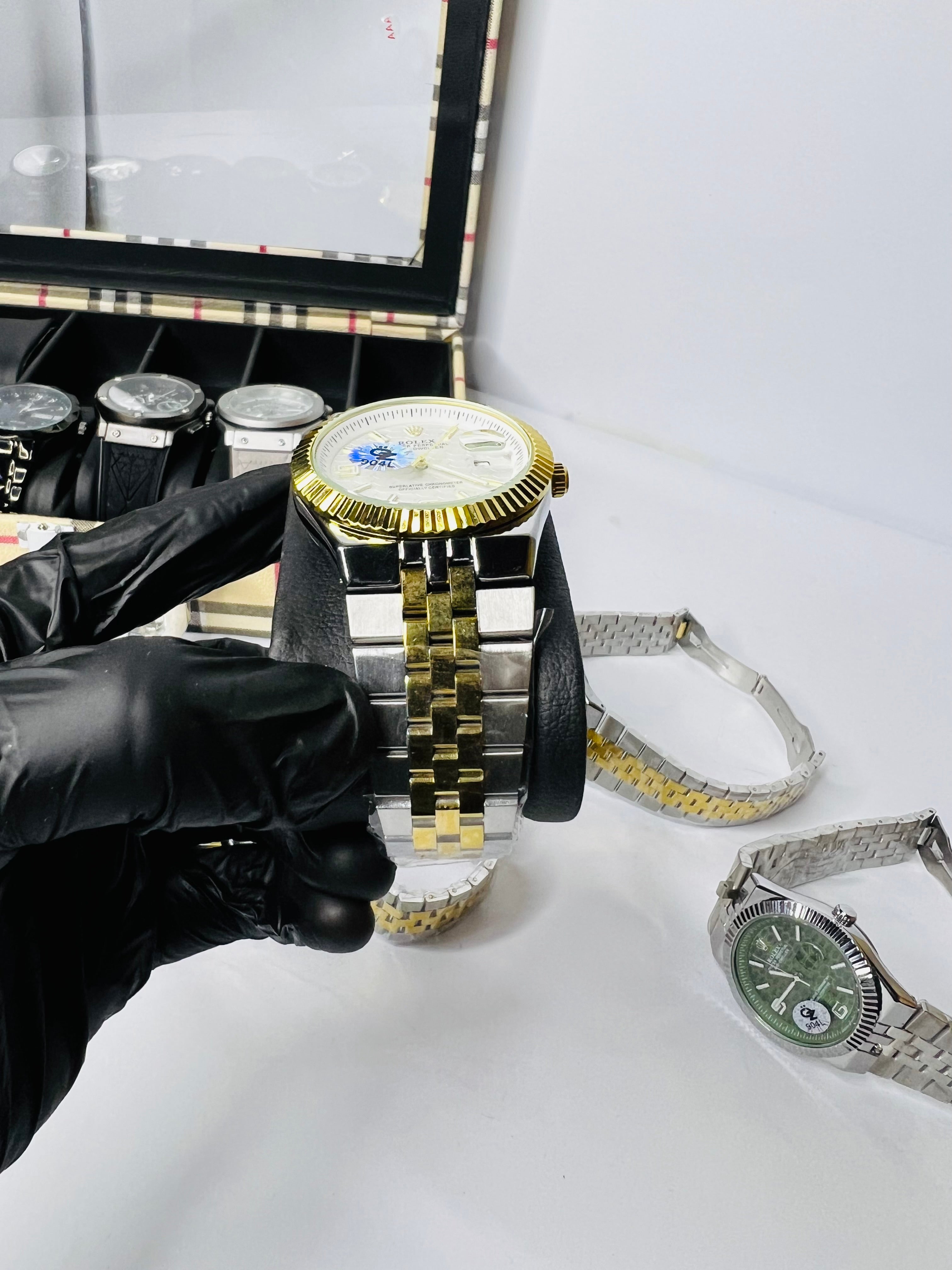 Rolex Oyster Land Dweller Two Tone White Dial