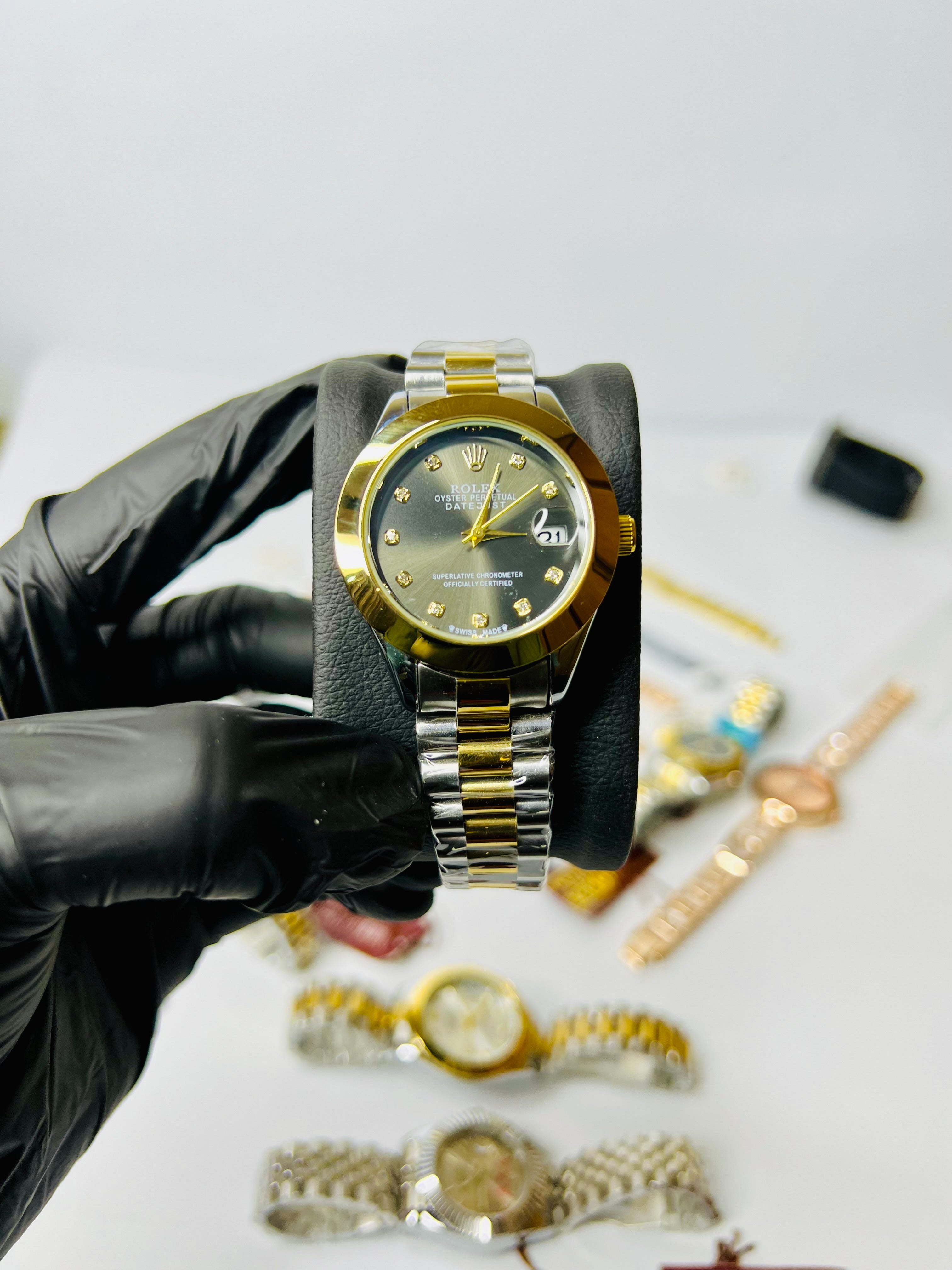 Rolex Two Tone With Olive Dial
