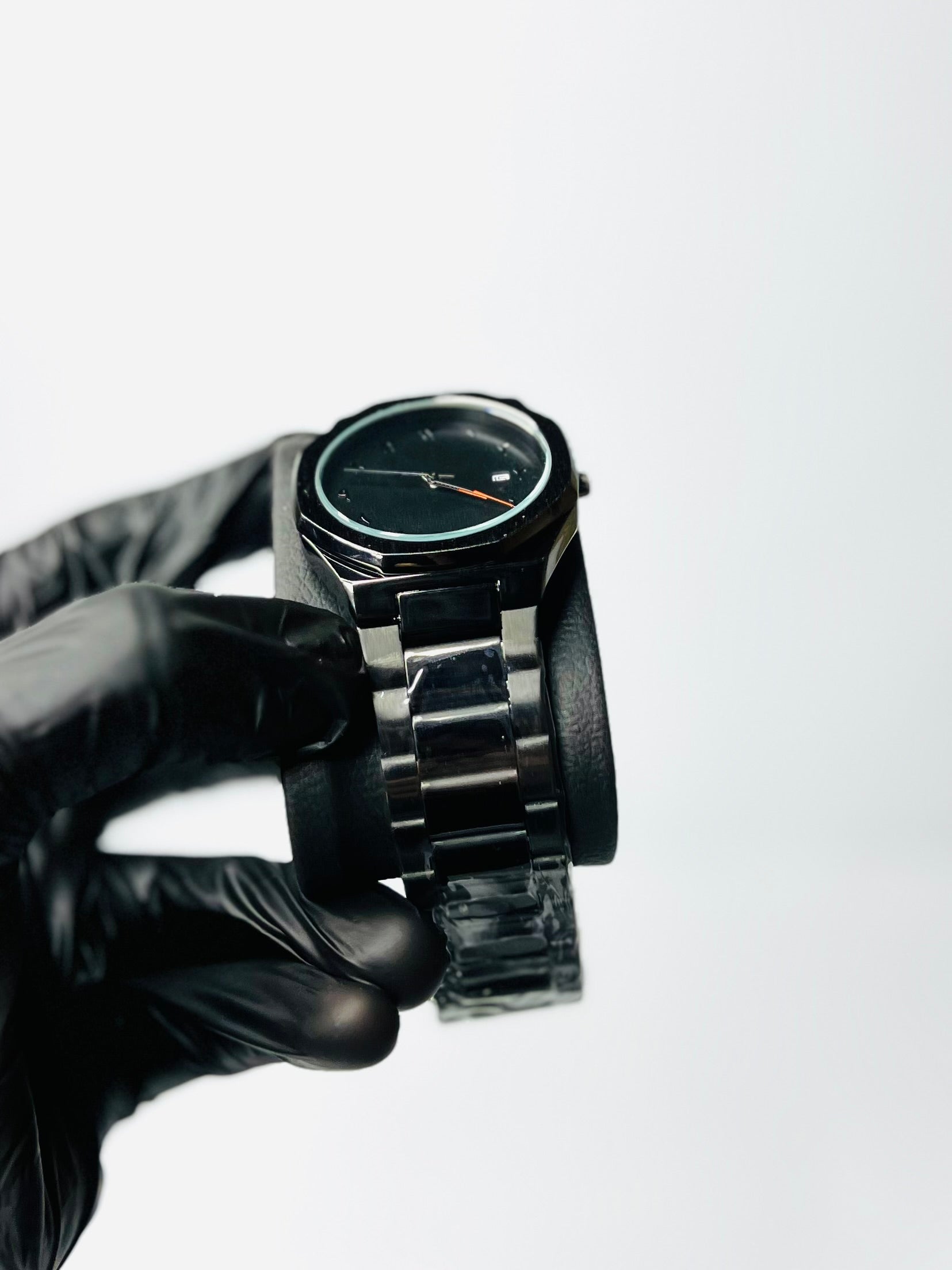 Red Needle Aura Watch In Stainless Steel